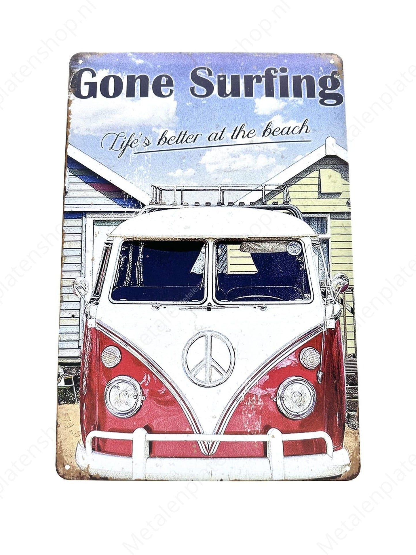 Volkswagen Transporter - Gone Surfing - Metal Wall Sign