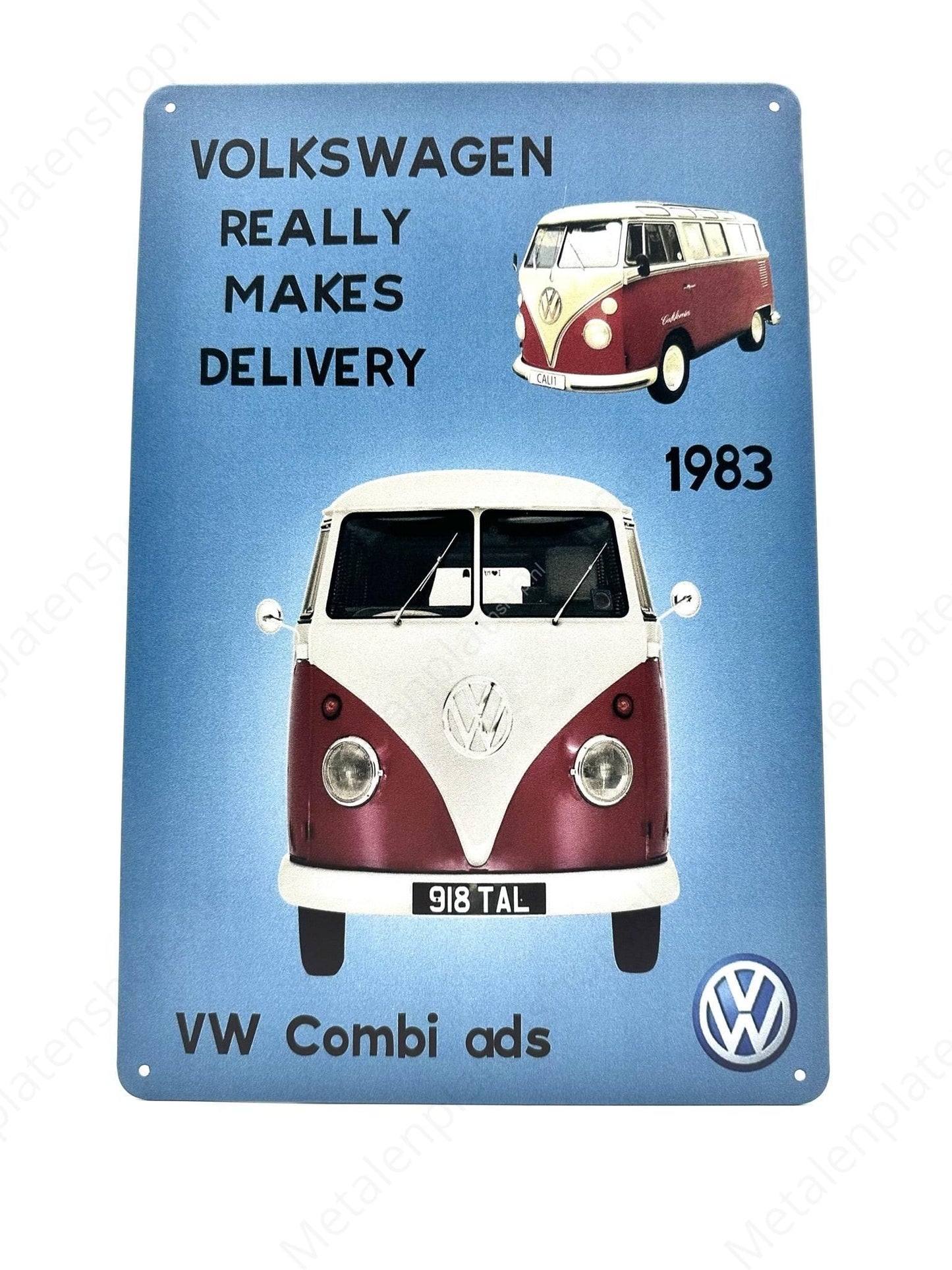 Volkswagen liefert wirklich – Metallwandschild