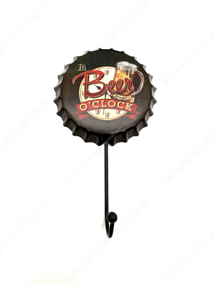 It's Beer O'Clock-Kappe - Garderobenständer - Handtuchhaken - Metall-Wandschild