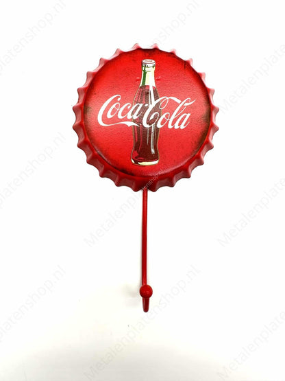 Coca Cola Deckel - Garderobe - Handtuchhaken - Metall Wandschild