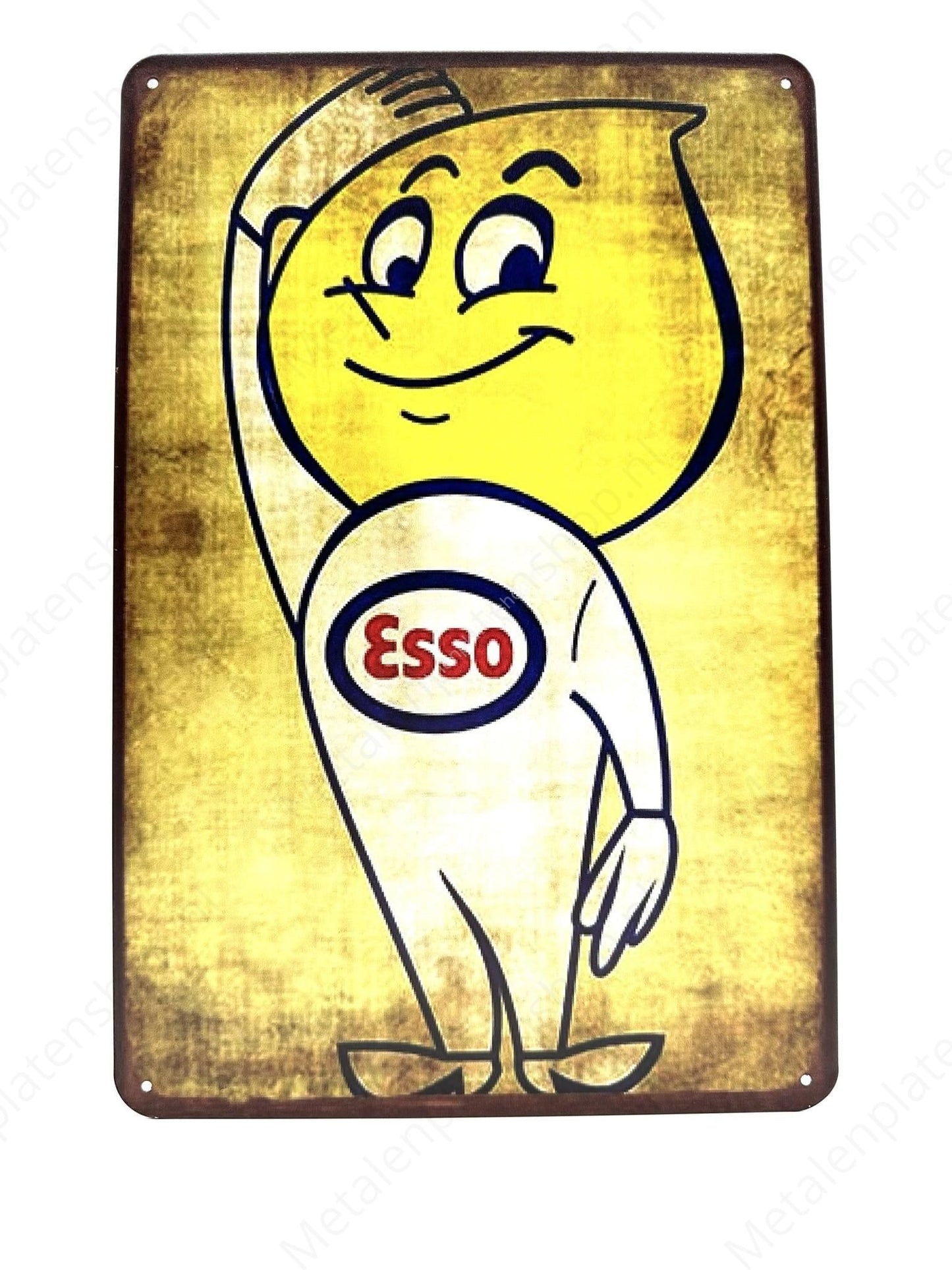 Esso - Yellow - Mascot - Metal Wall Sign