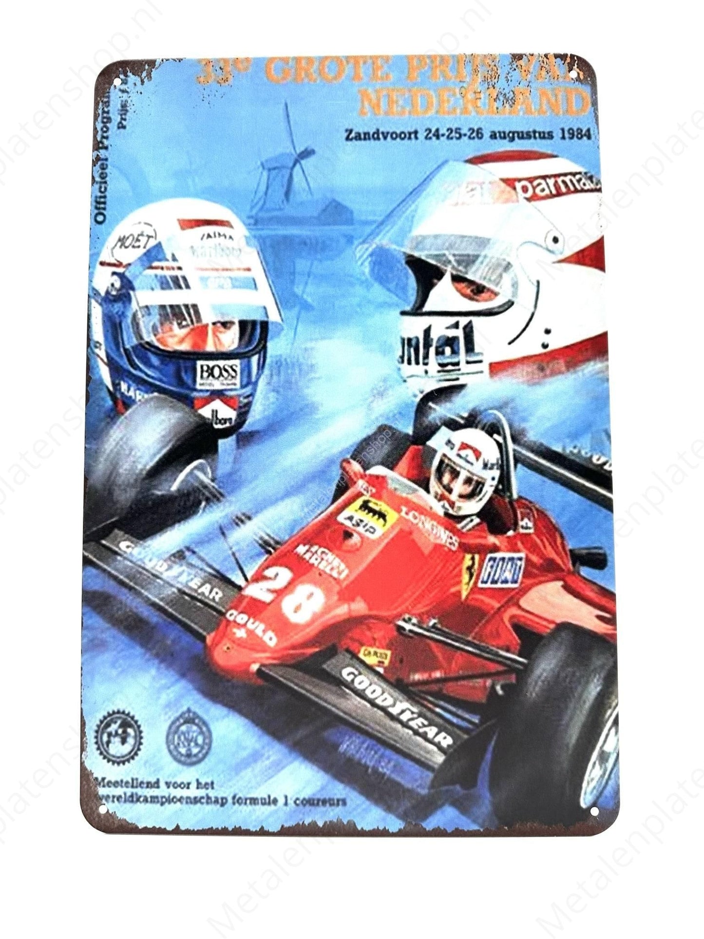 Der Große Preis der Niederlande – 1984 – Metallwandschild