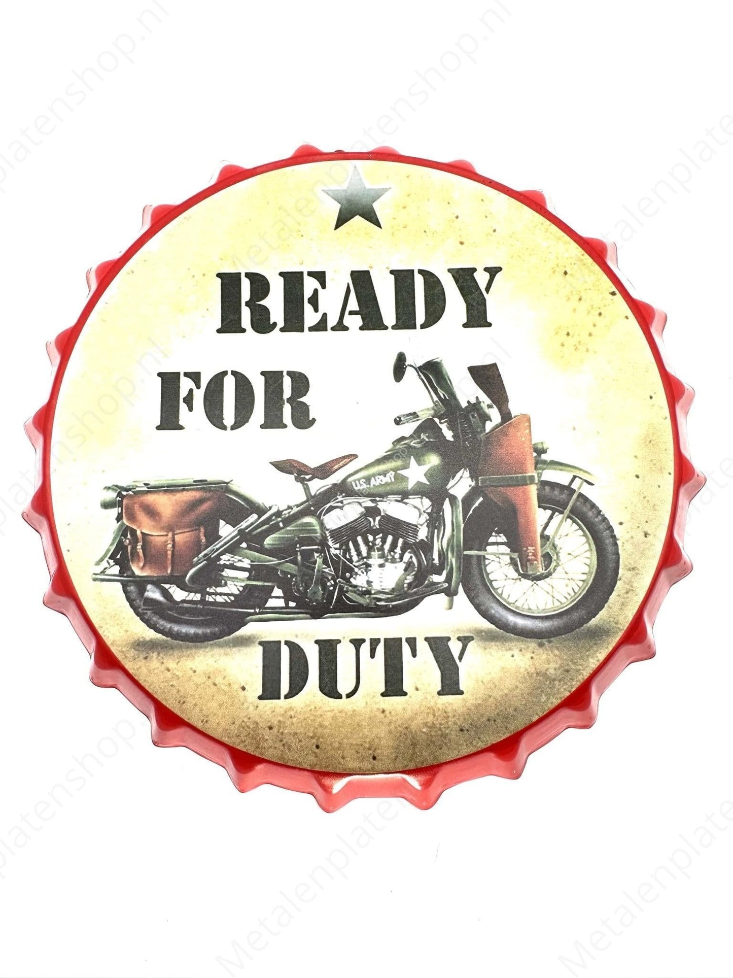 Drankdop - Ready for Duty - Motor - 30x30cm Rond