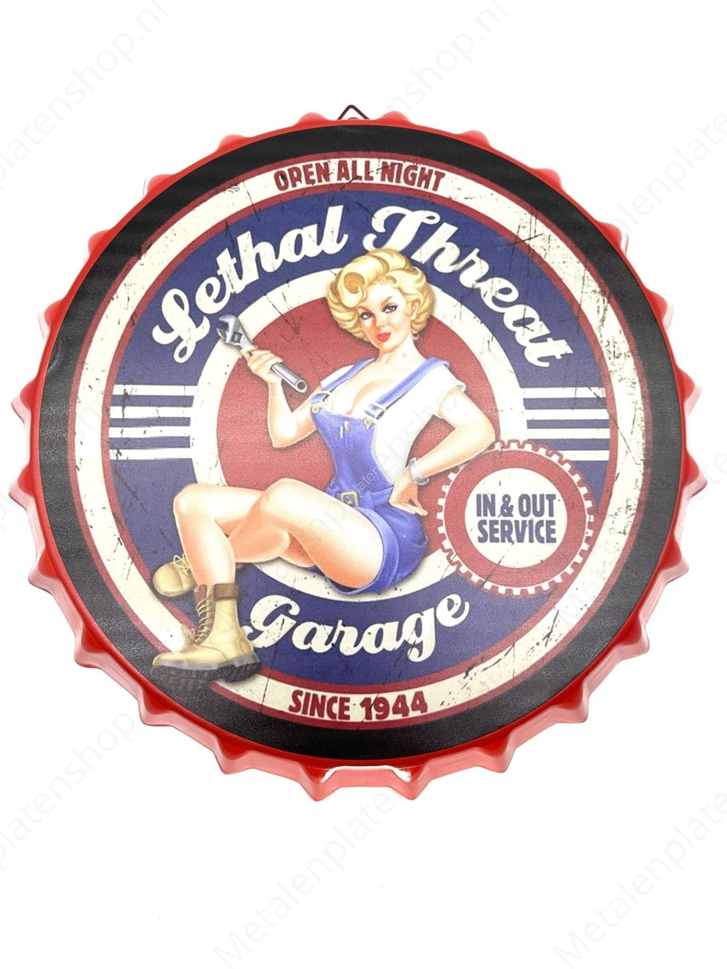Drankdop - Lethal Threat Garage - Since 1944 - 30x30cm Rond