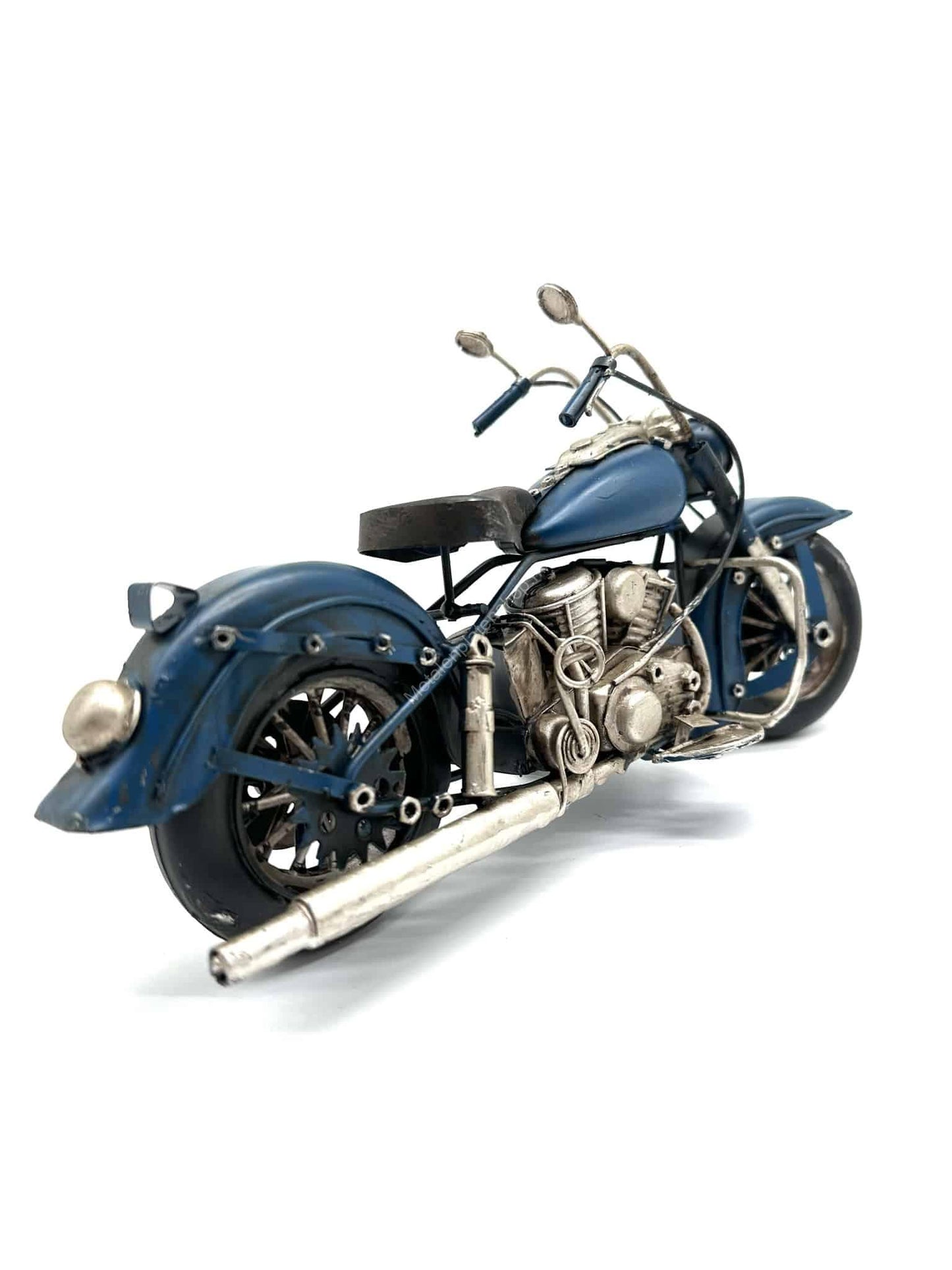 Motor Blauw - Metalen Decoratie - 29cm