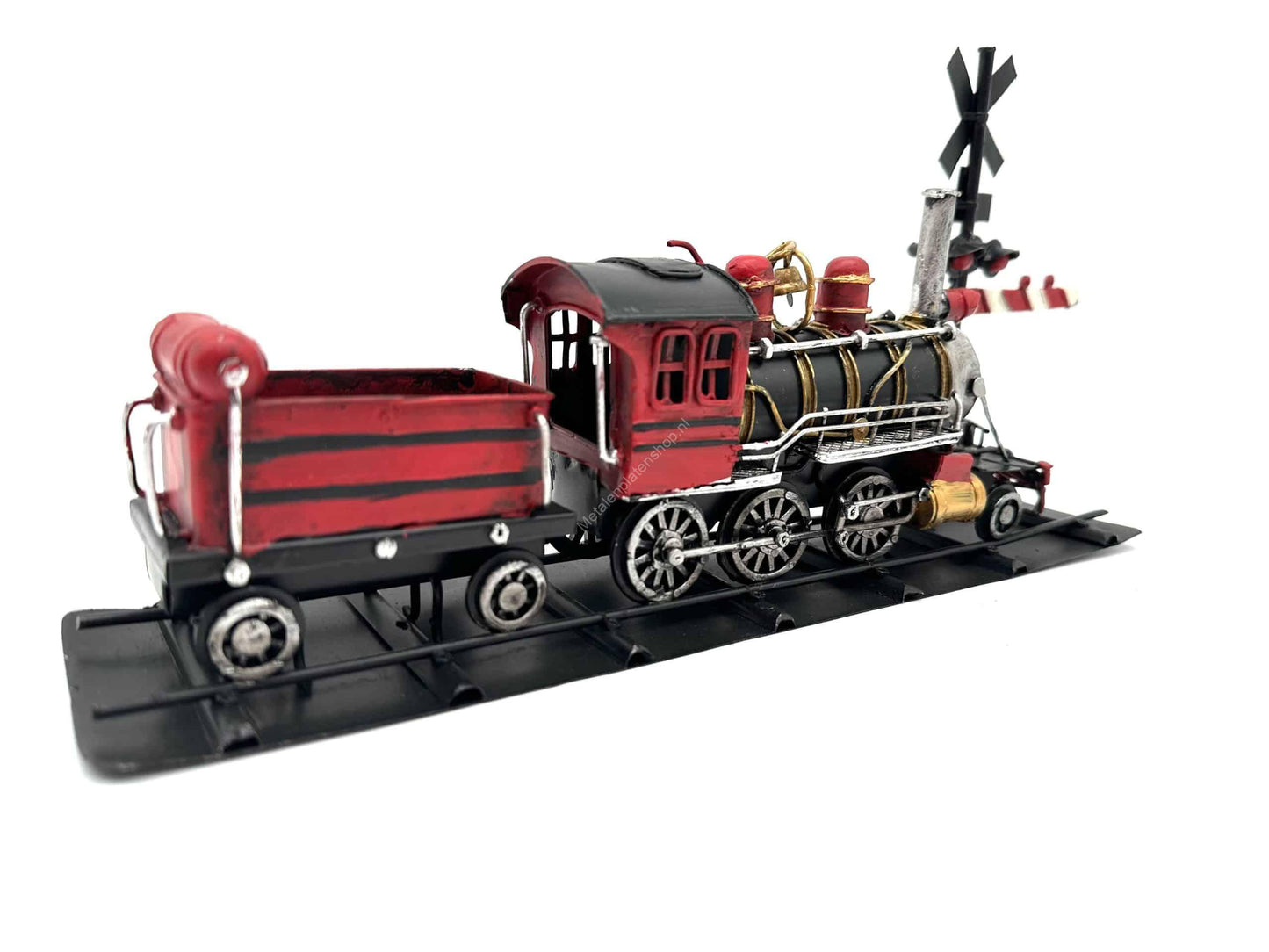 Locomotive with Barrier - Metal Vehicle Decoration - 35cm