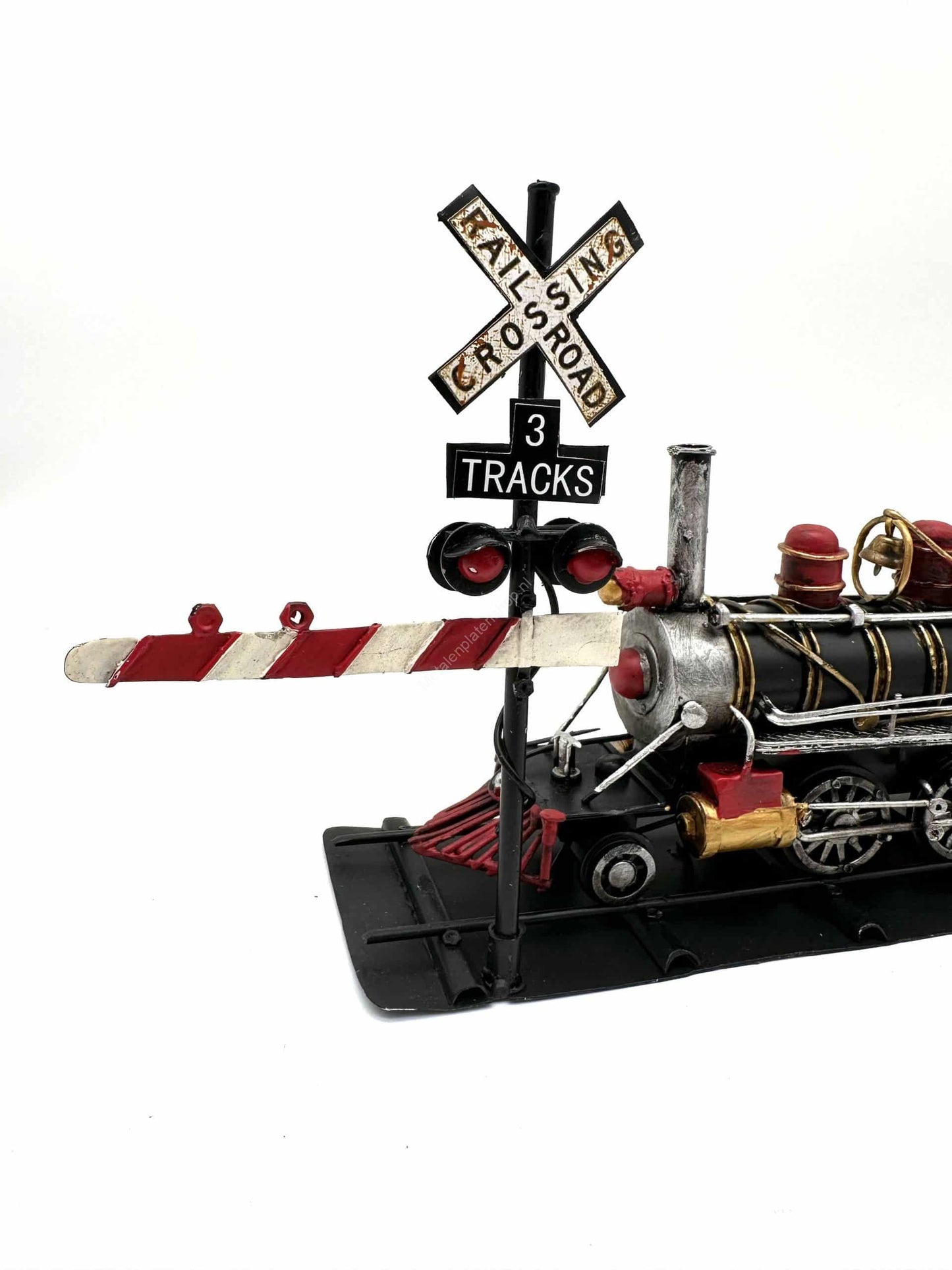 Locomotive with Barrier - Metal Vehicle Decoration - 35cm