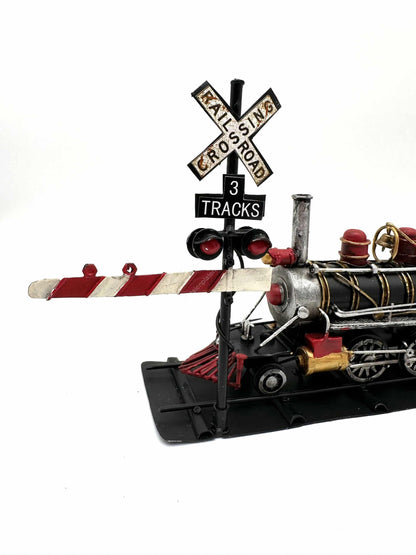 Locomotive with Barrier - Metal Vehicle Decoration - 35cm
