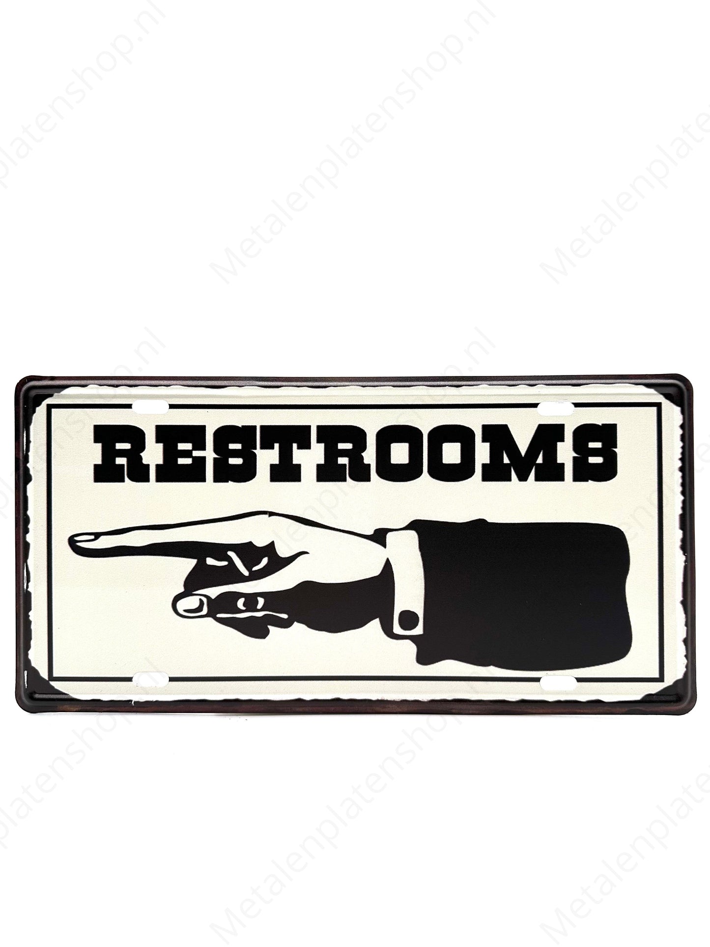 License plate - Restroom - 30x15cm - Metal wall sign