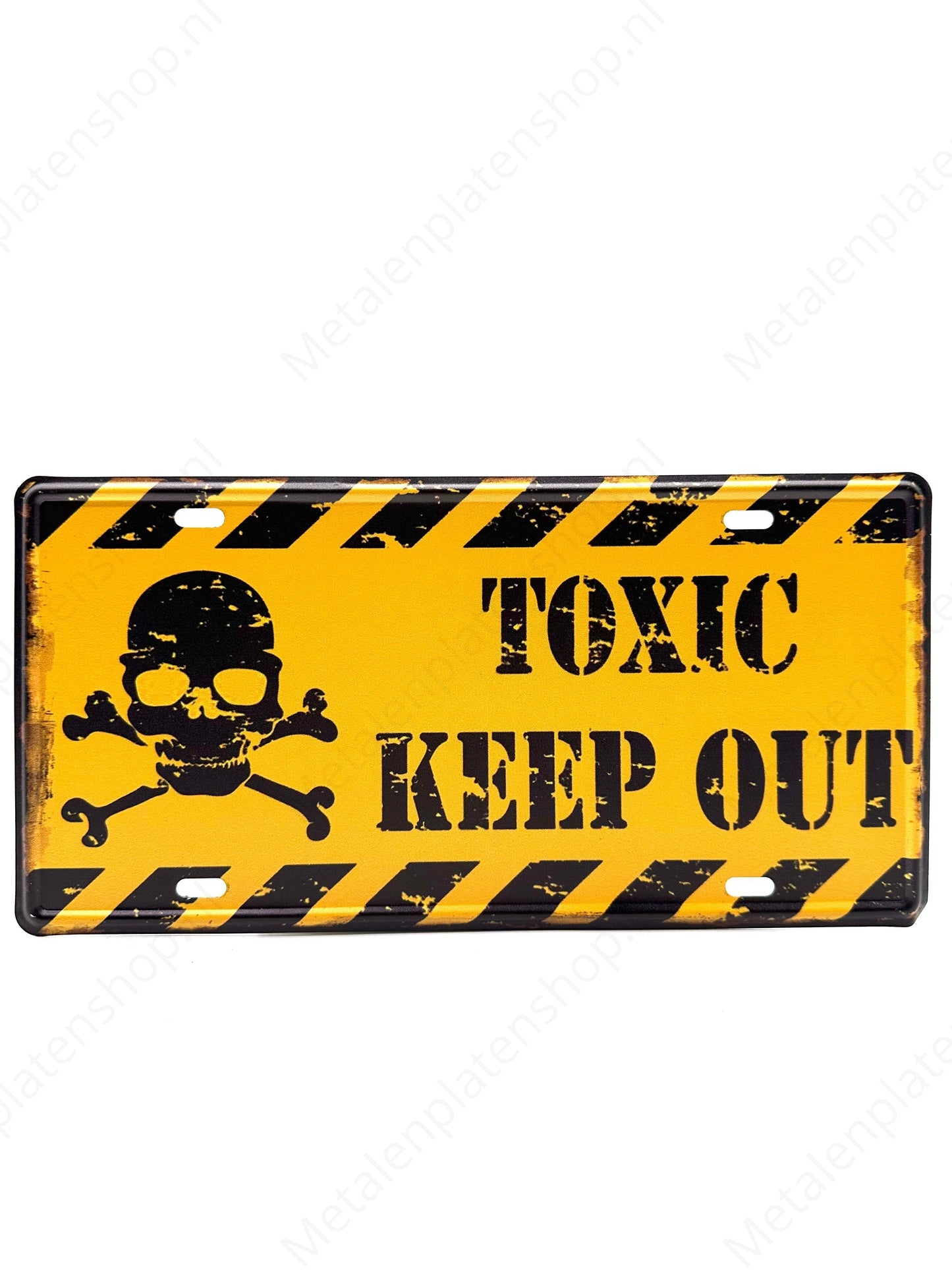 License Plate - Toxic Keep Out - 30x15cm - Metal Wall Sign