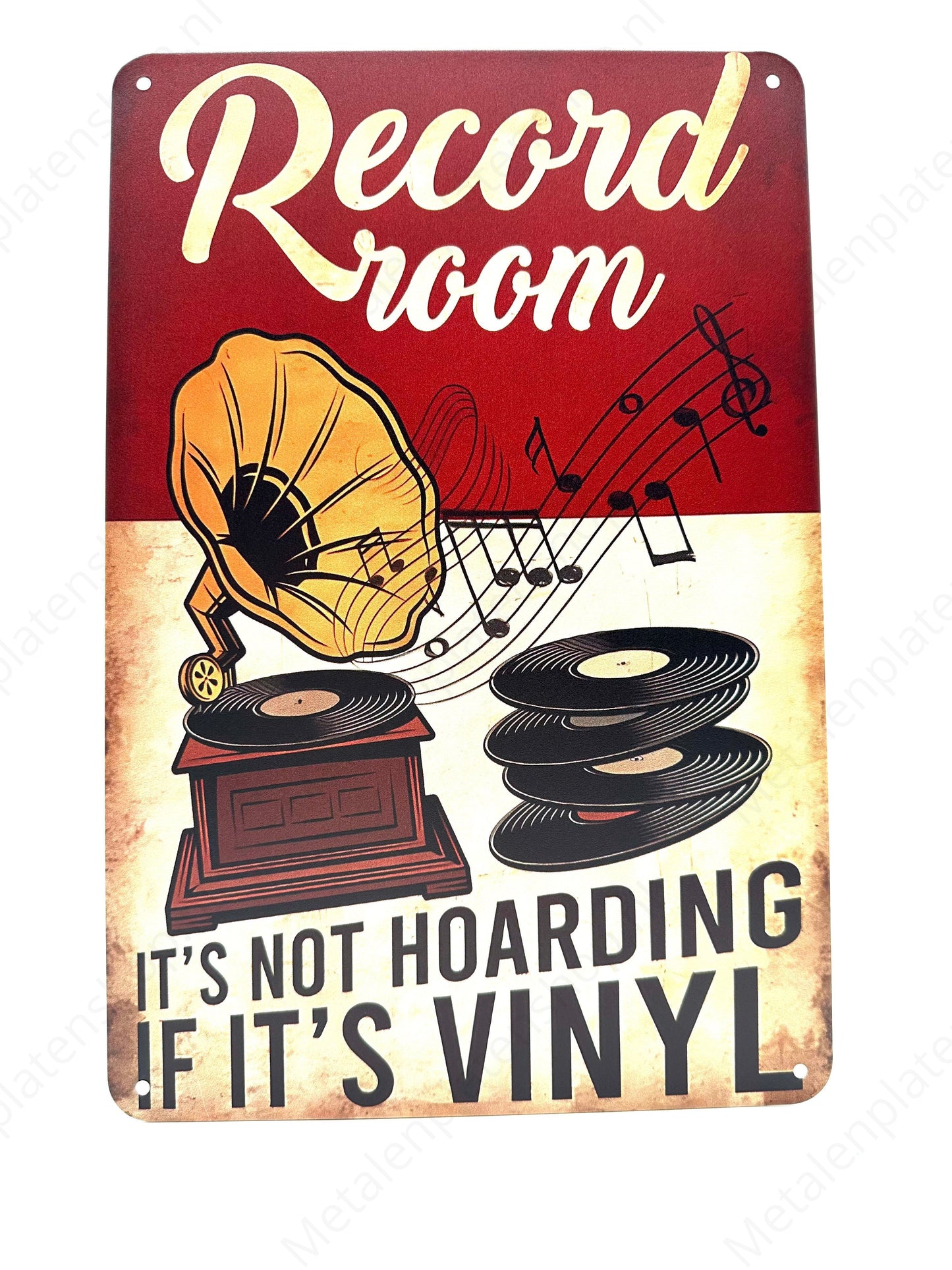 Record Room - Es ist kein Horten, wenn es Vinyl ist - Metallwandschild
