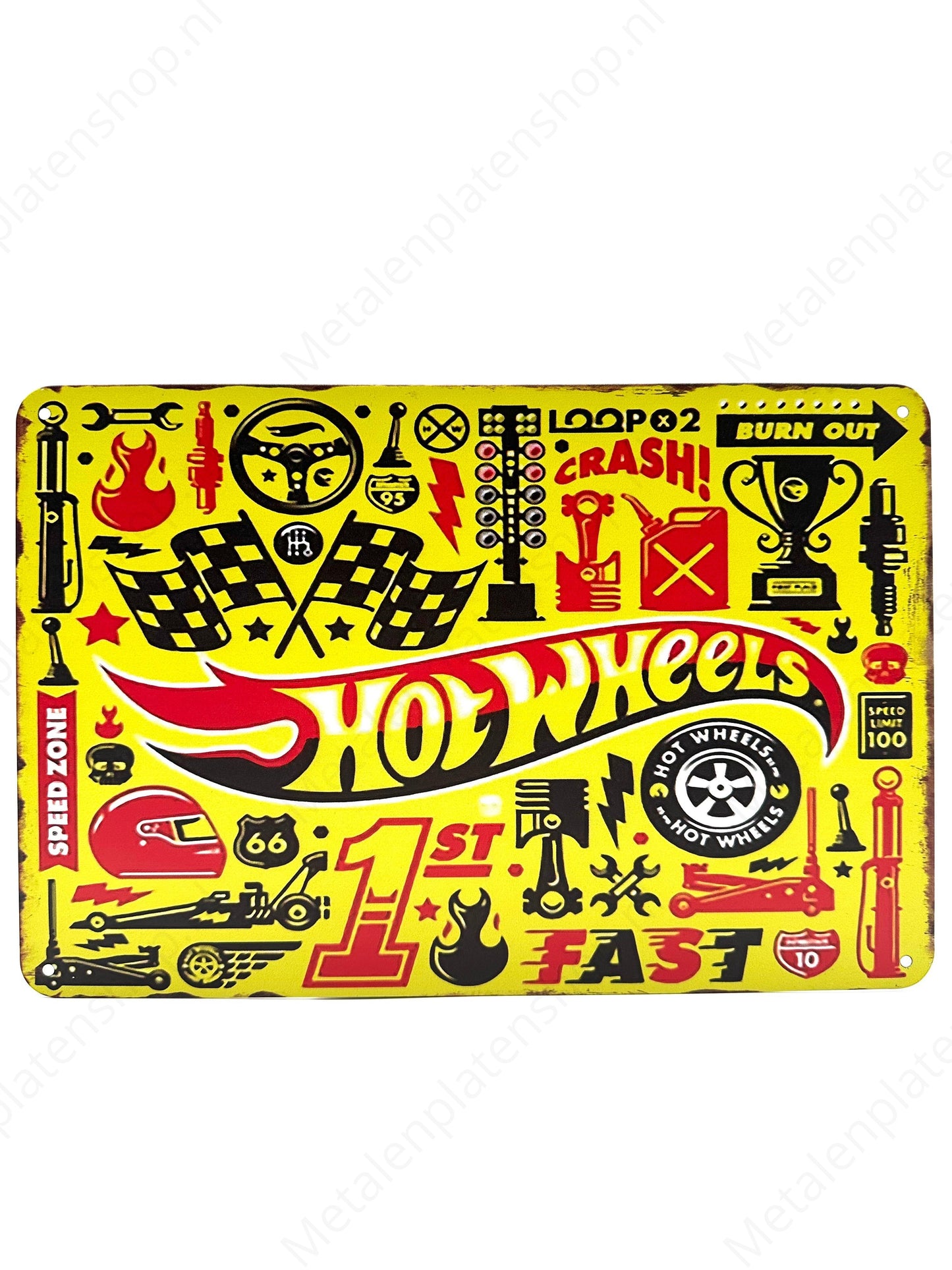 HotWheels - Speed Zone - Metal Wall Sign