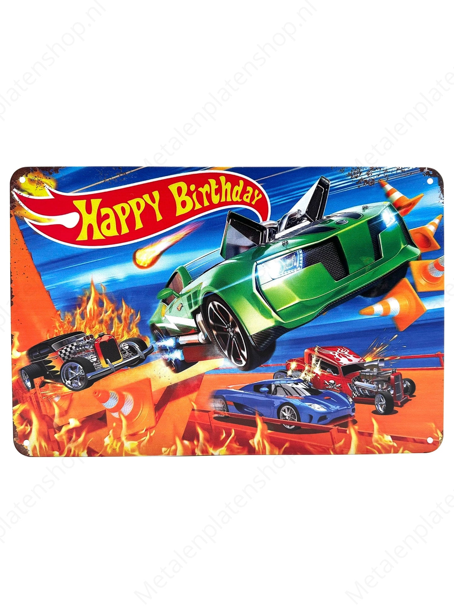 Happy Birthday - HotWheels - Metal Wall Sign