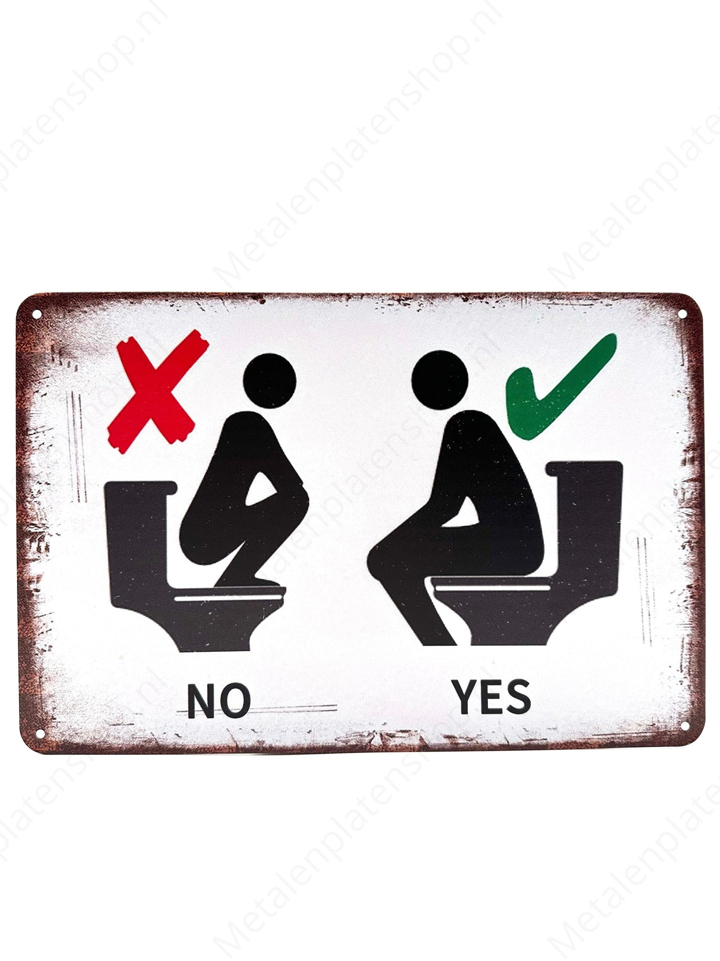Toilet Yes/No - Metal Wall Sign