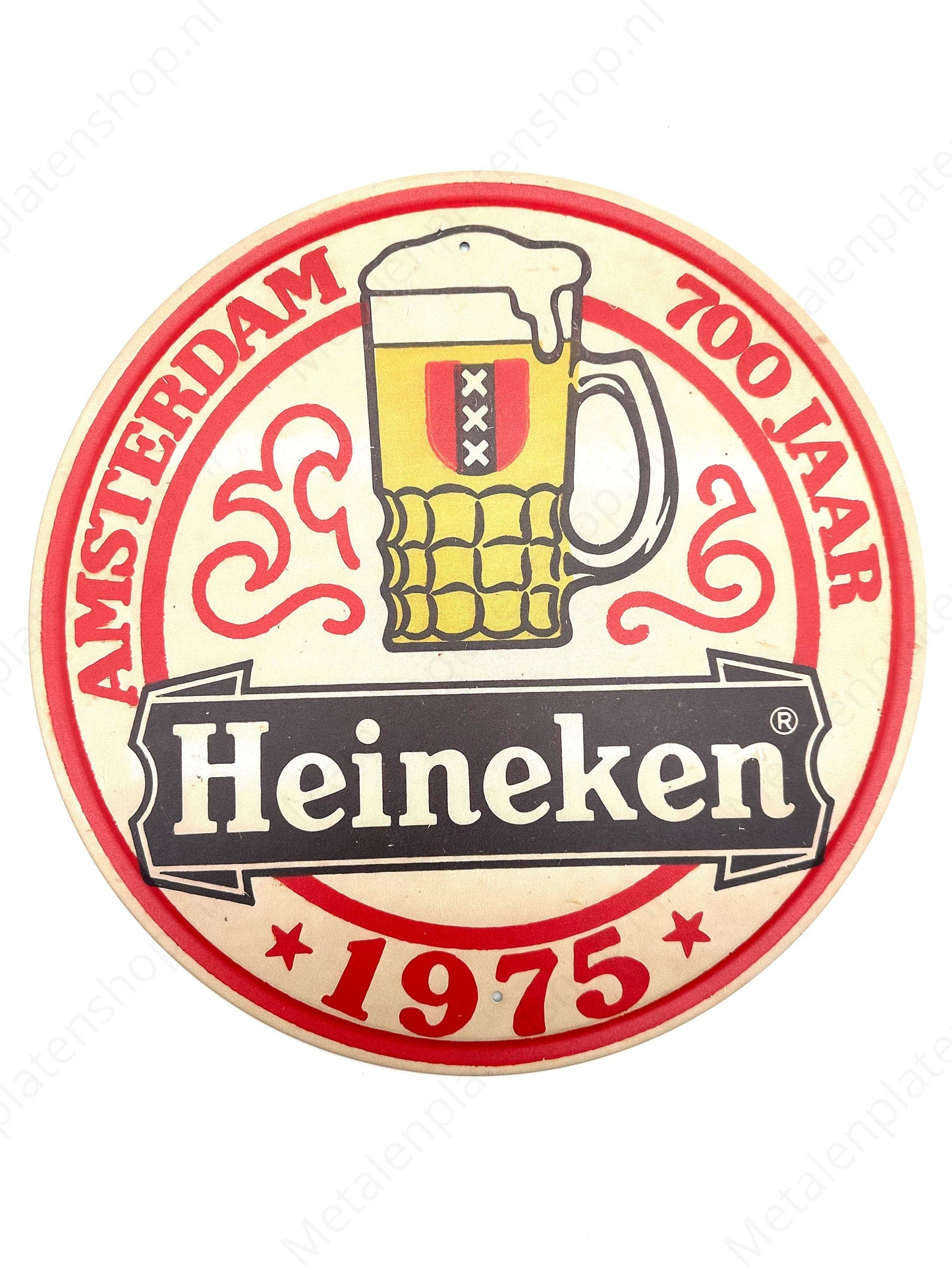 Heineken Amsterdam – 1975 – Rund – Metallwandschild