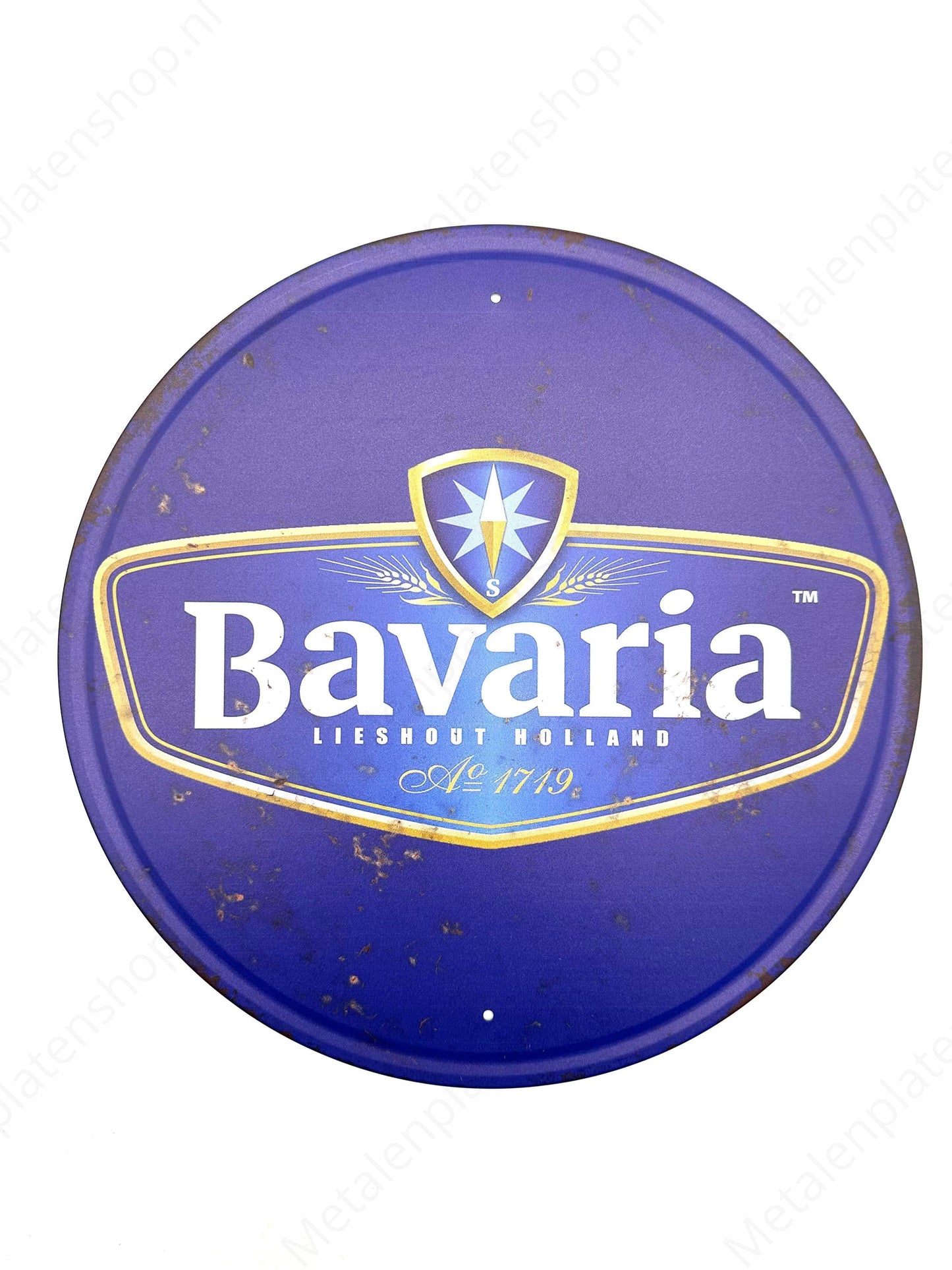 Bavaria Blue - Round - Metal Wall Sign