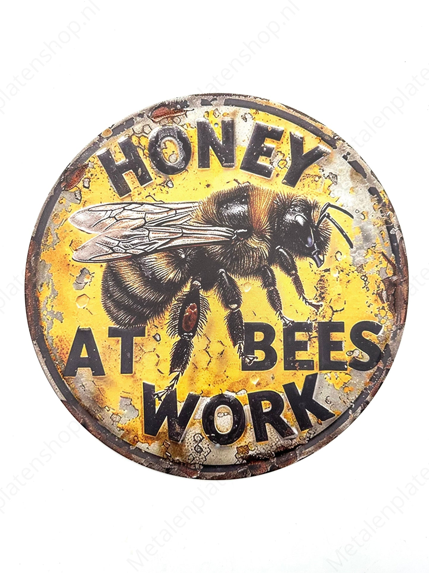 Honey Bees - Round - Metal Wall Sign