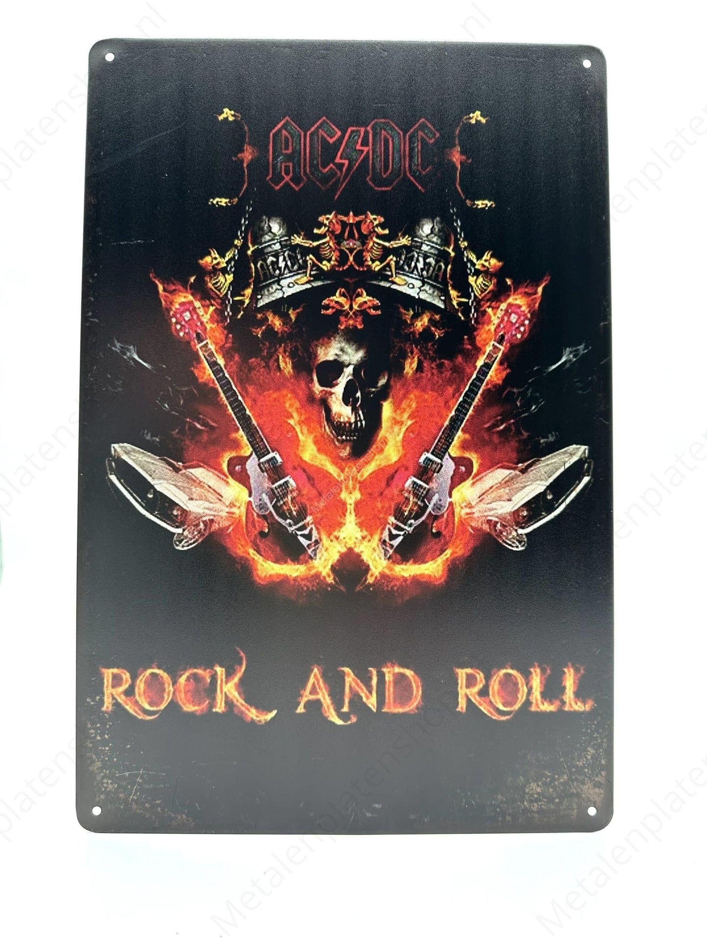 AC/DC – Rock &amp; Roll – Metallwandschild