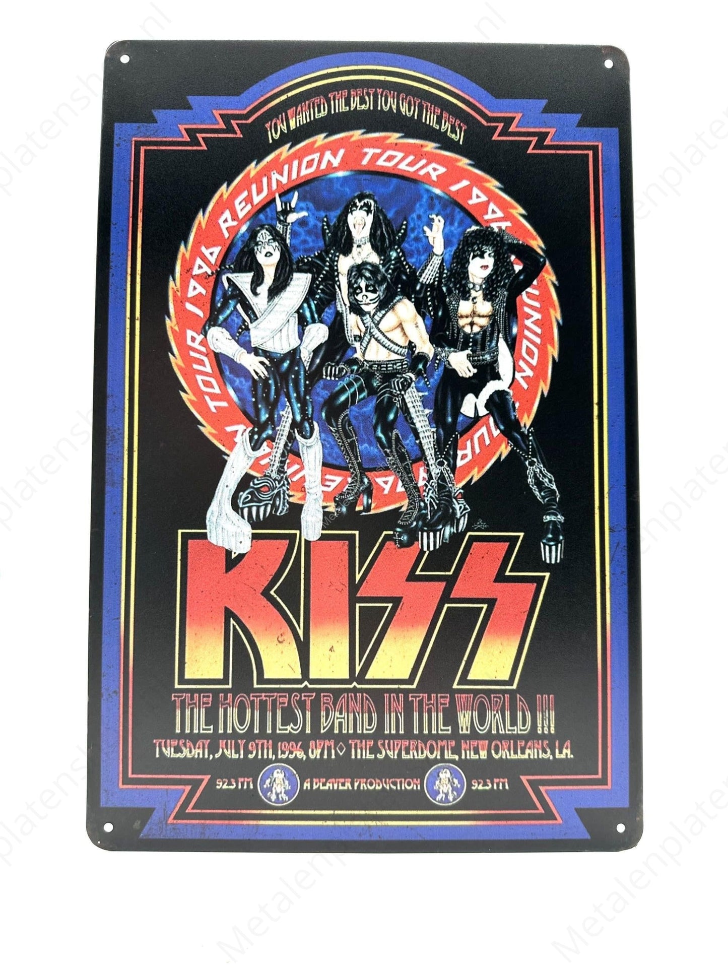KISS - The Hottest Band in the World - Metal Wall Sign