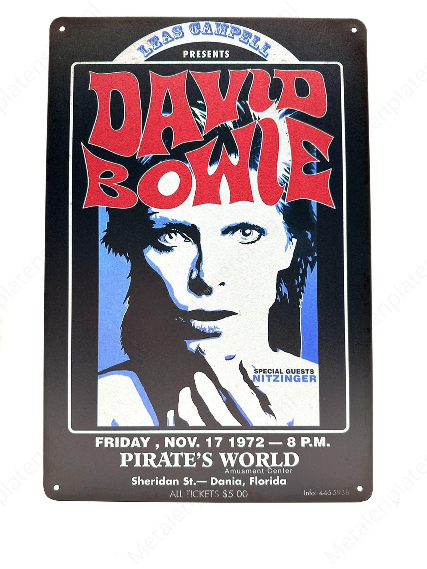David Bowie - Pirate's World - Metal Wall Sign