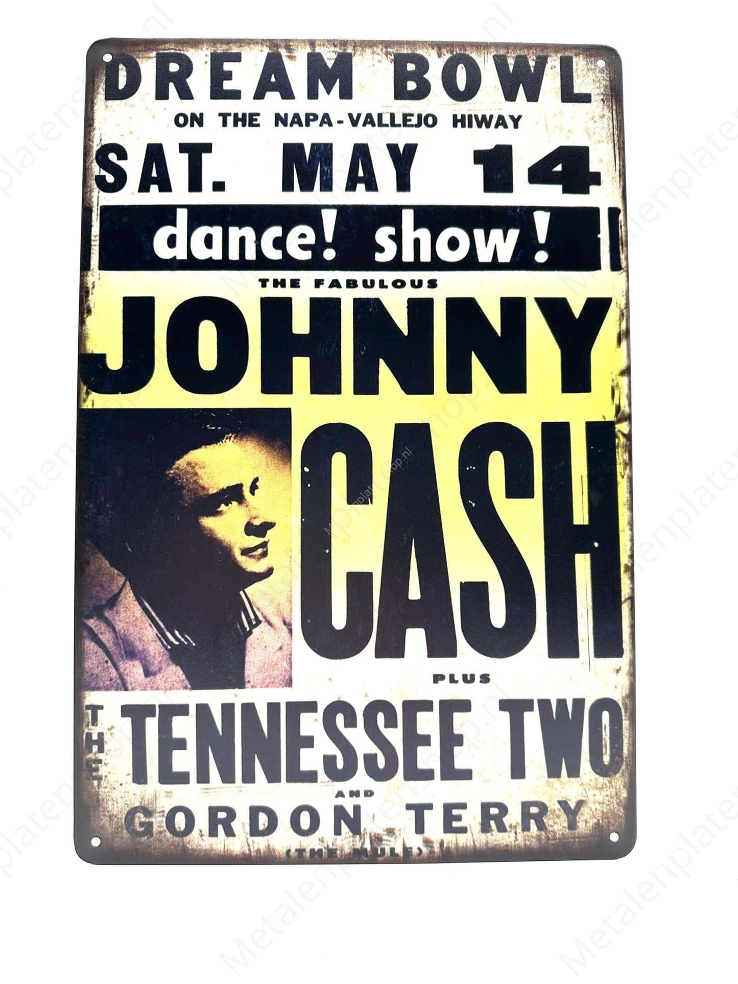 Johnny Cash – Tennessee Two – Metallwandschild