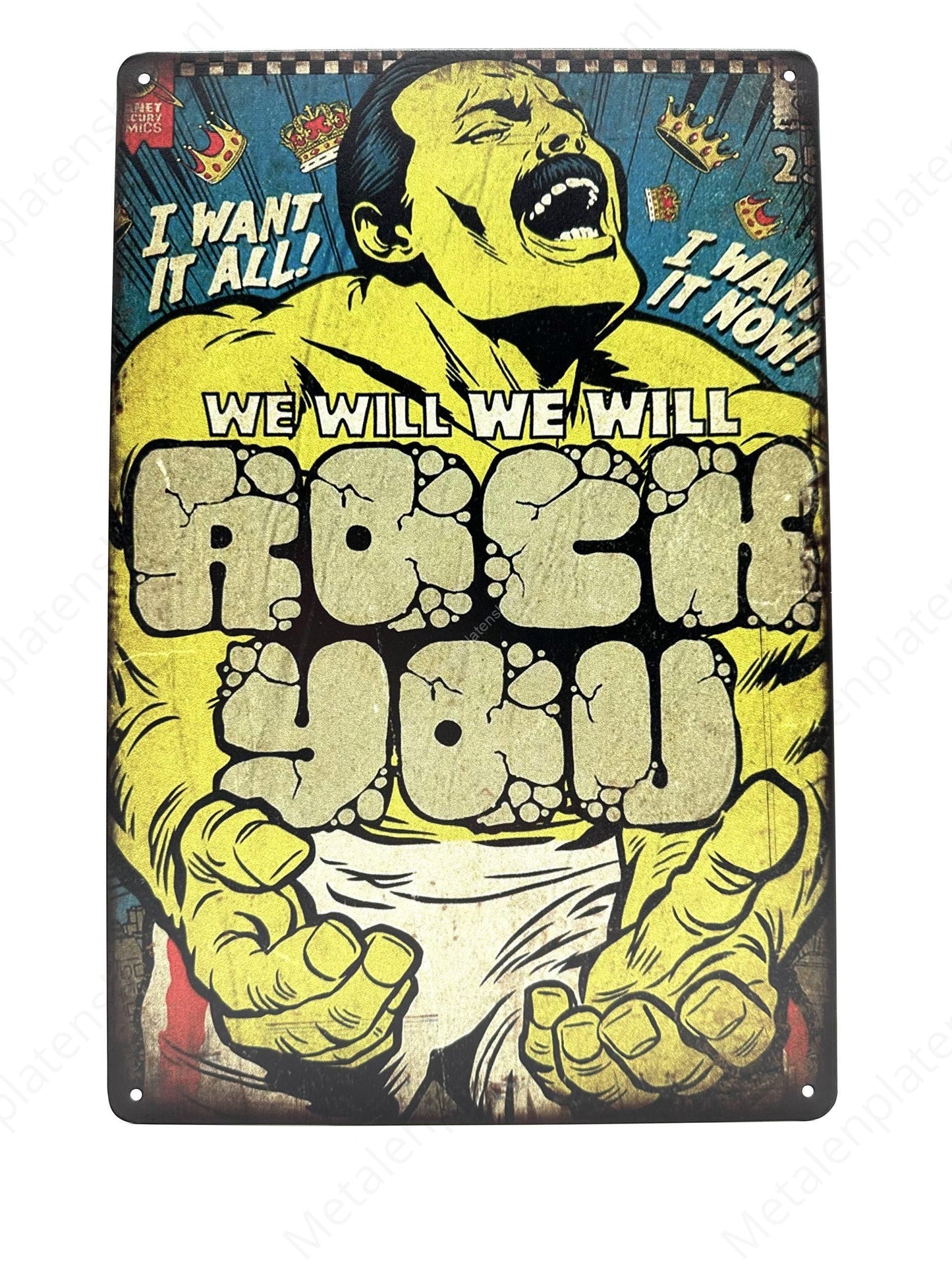 Queen – We Will Rock You – Metallwandschild