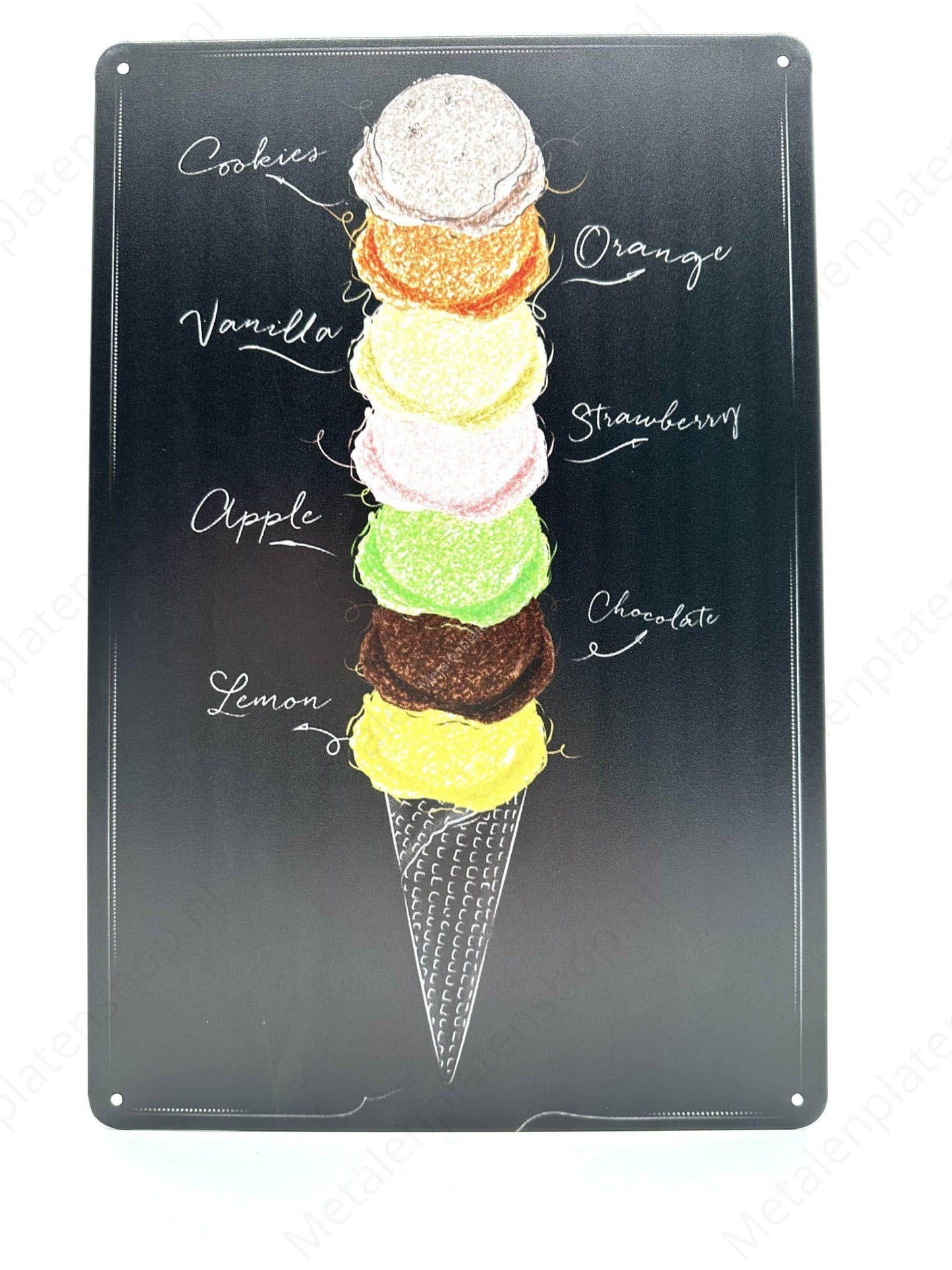 Kreidetafel - Eis - Metallwandschild