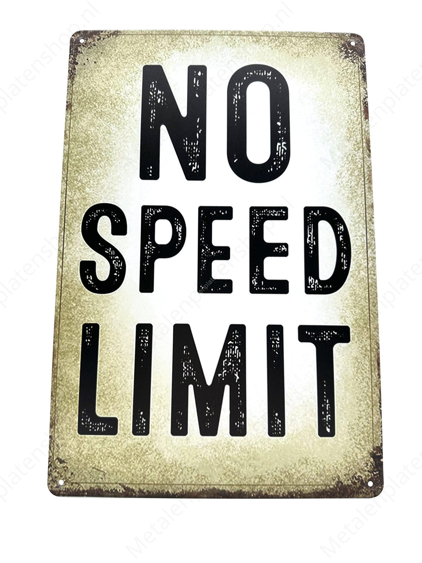 No Speed ​​Limit - Metal Wall Sign