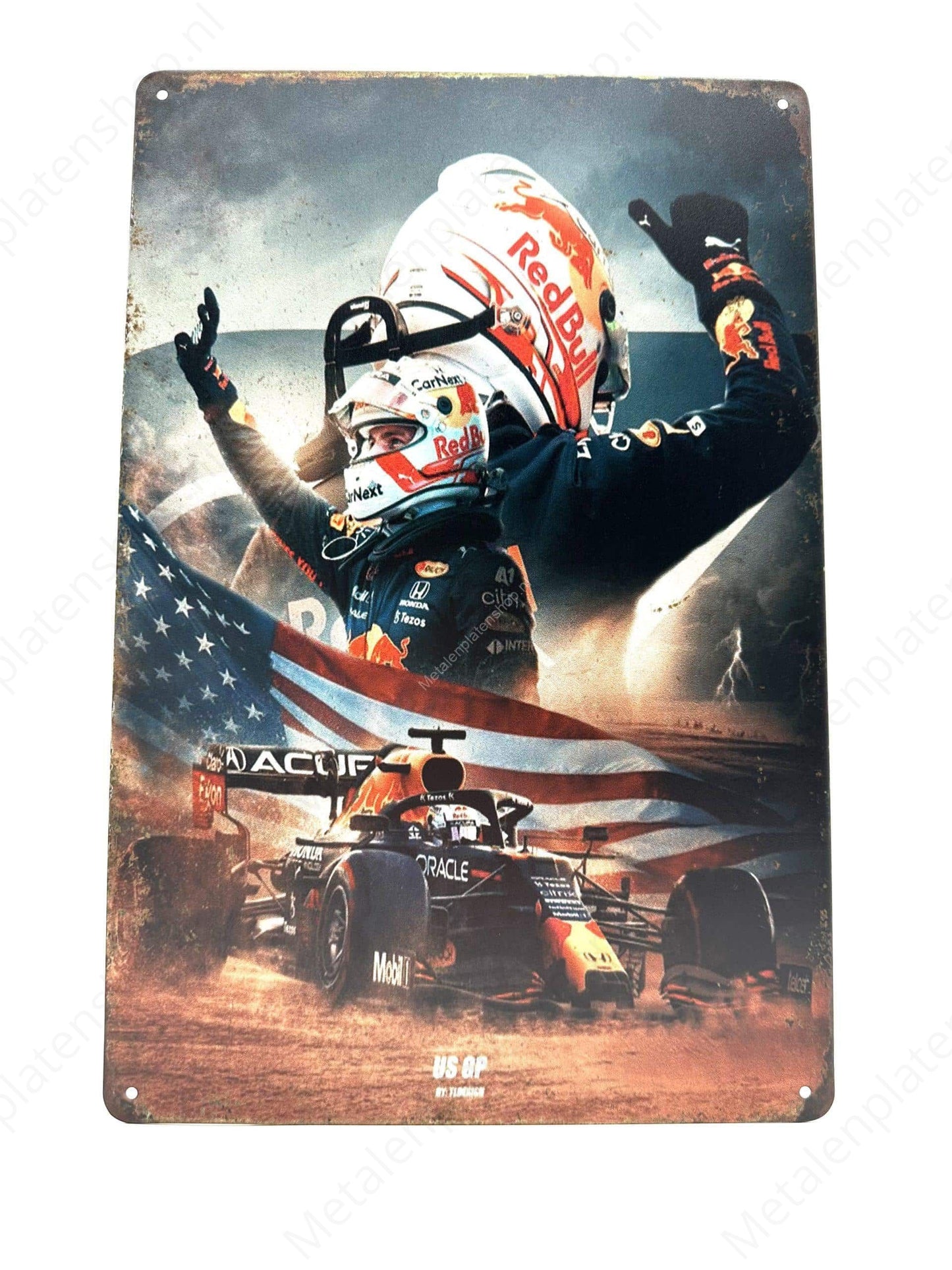Max Verstappen - USA - Metalen Wandbord