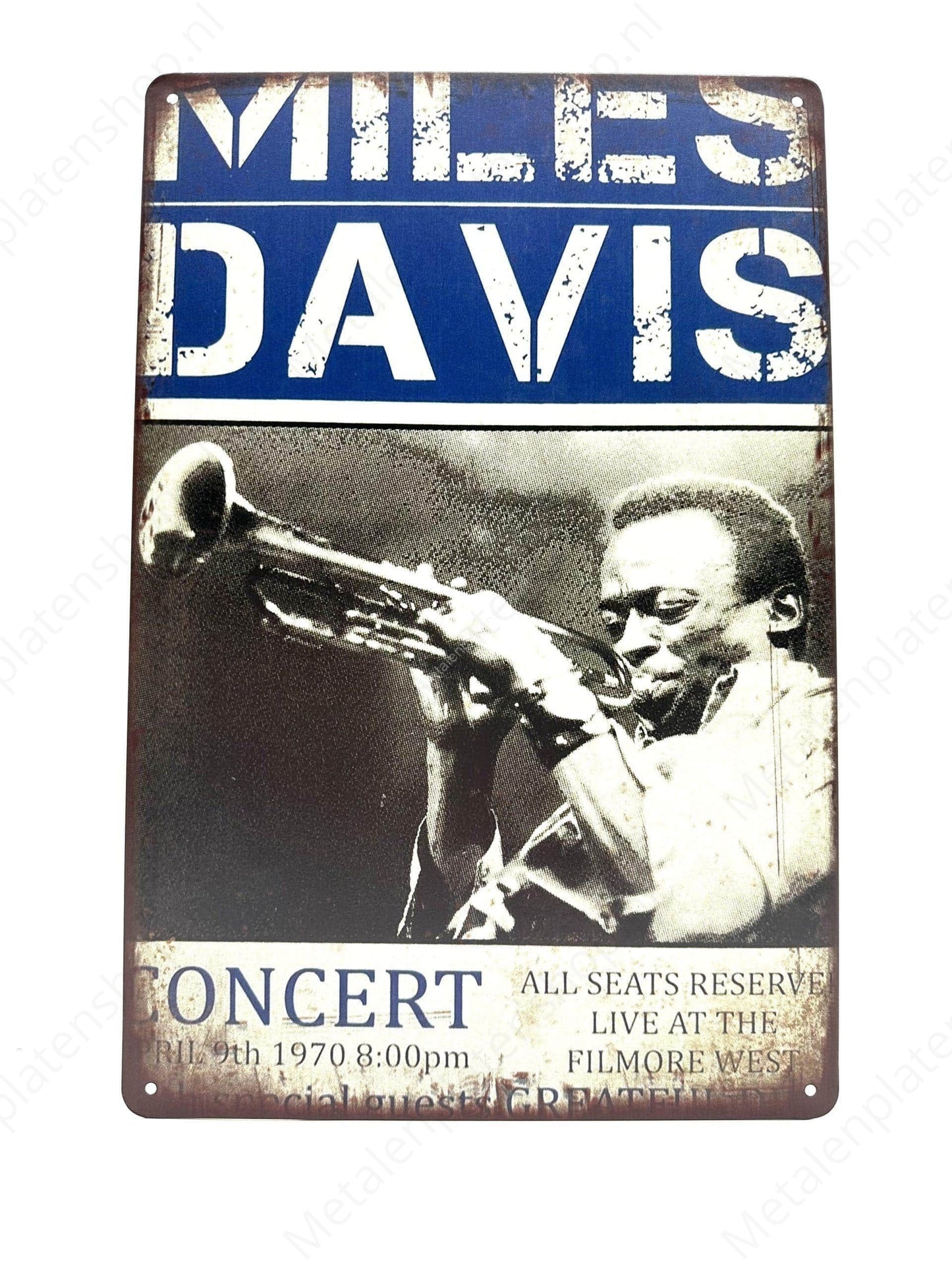 Miles Davis – Konzert – Metallwandschild