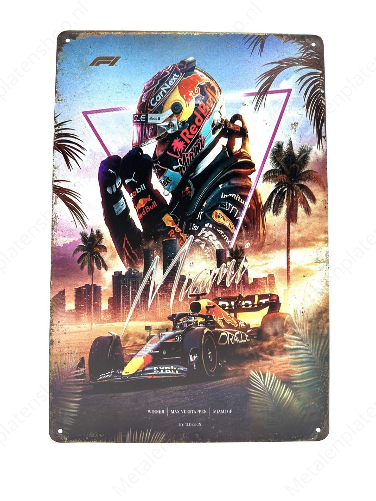 Max Verstappen - Miami - Winner Miami GP - Metalen Wandbord