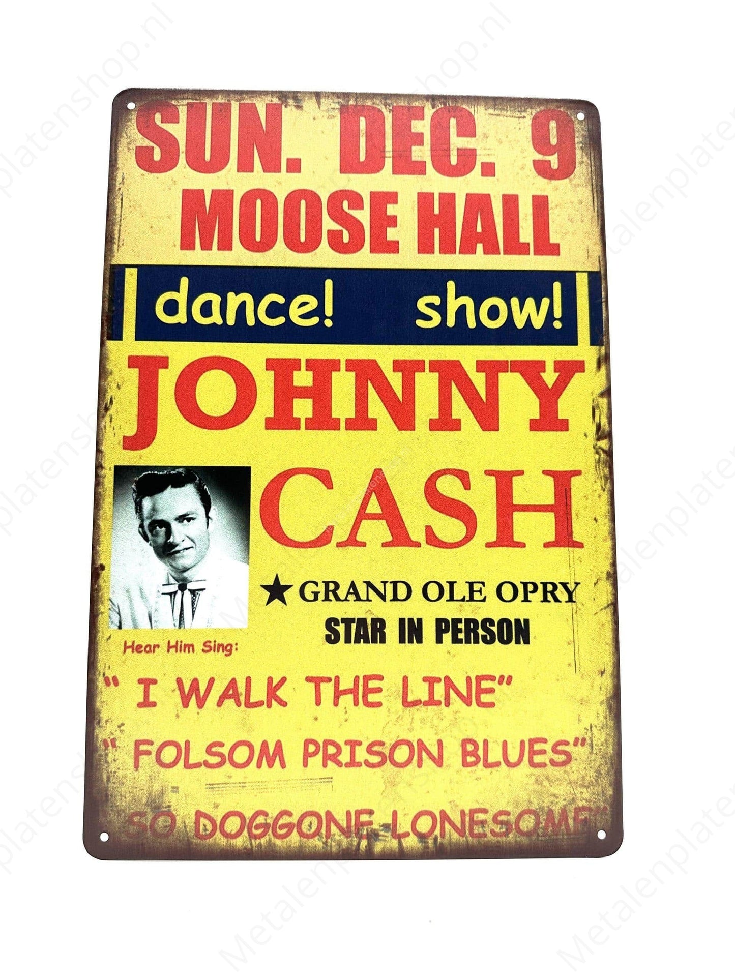 Johnny Cash - Dance! Show! - Metal Wall Sign