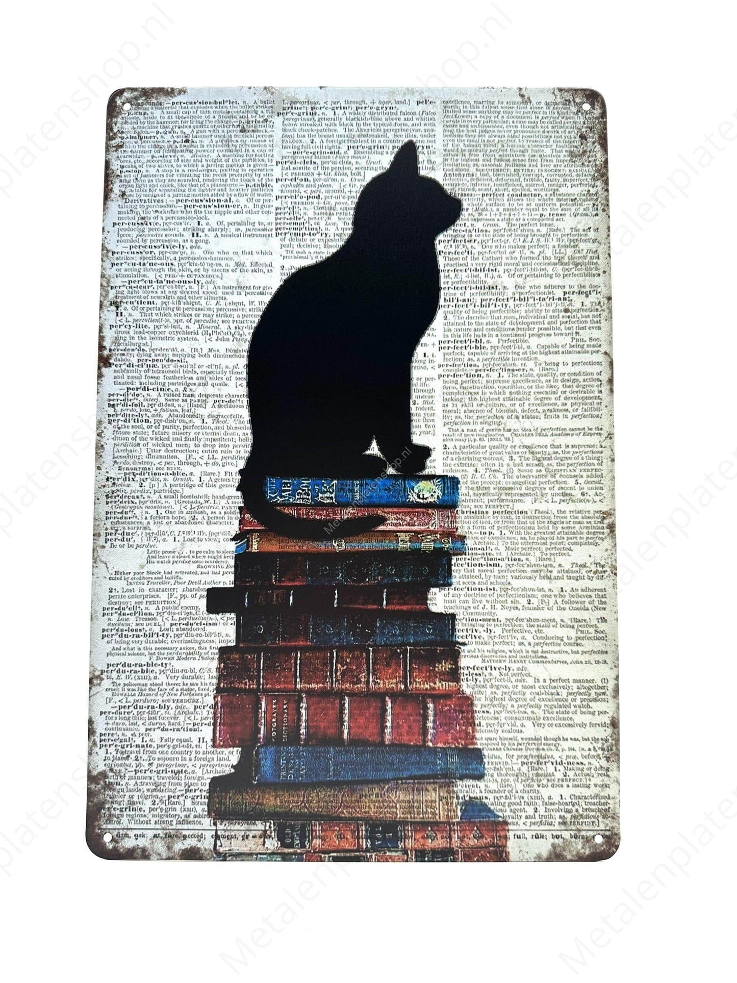 Cats Book Wall - Metal Wall Sign