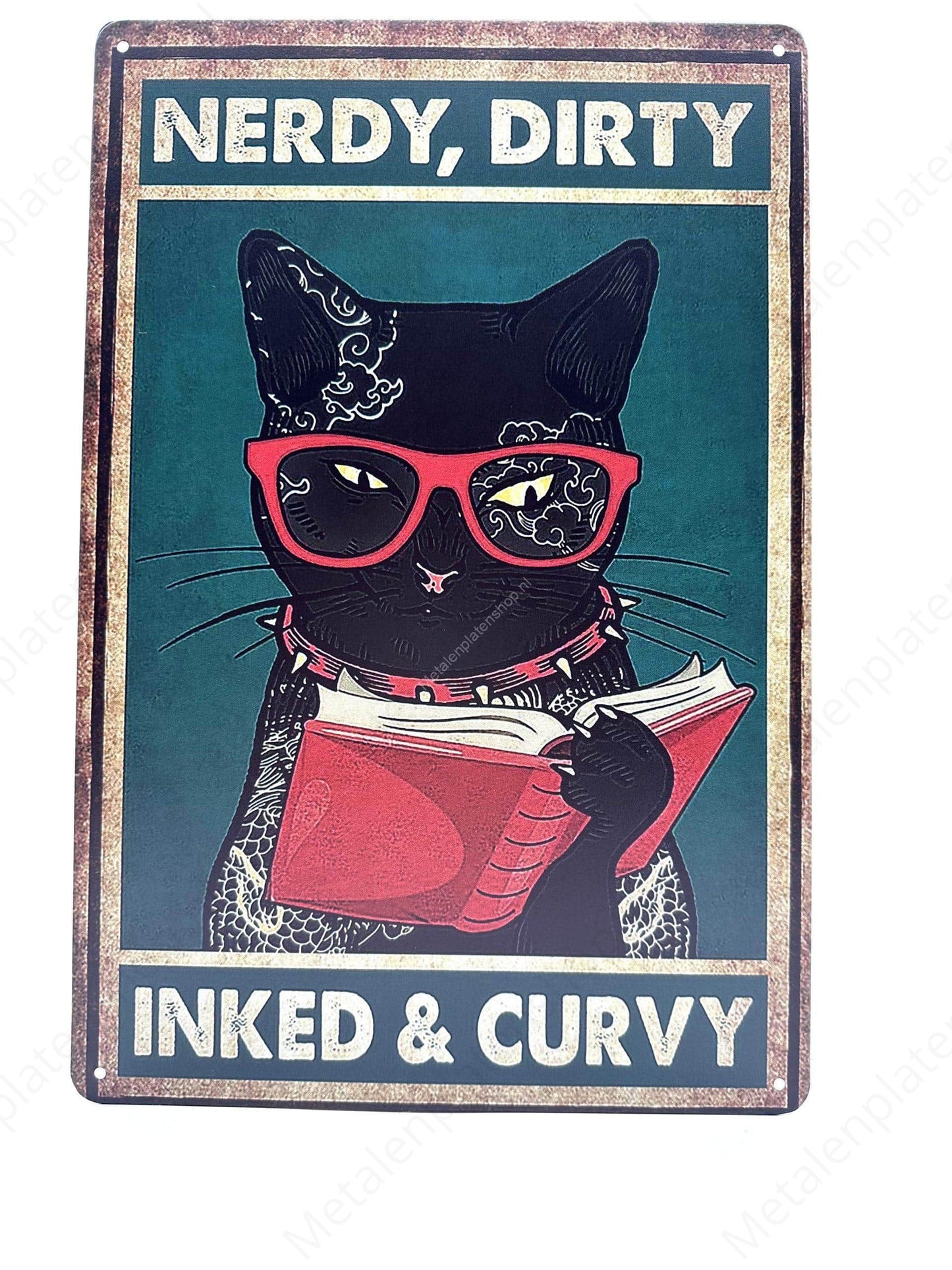 Nerdy, Dirty - Inked &amp; Curvy - Metal Wall Sign
