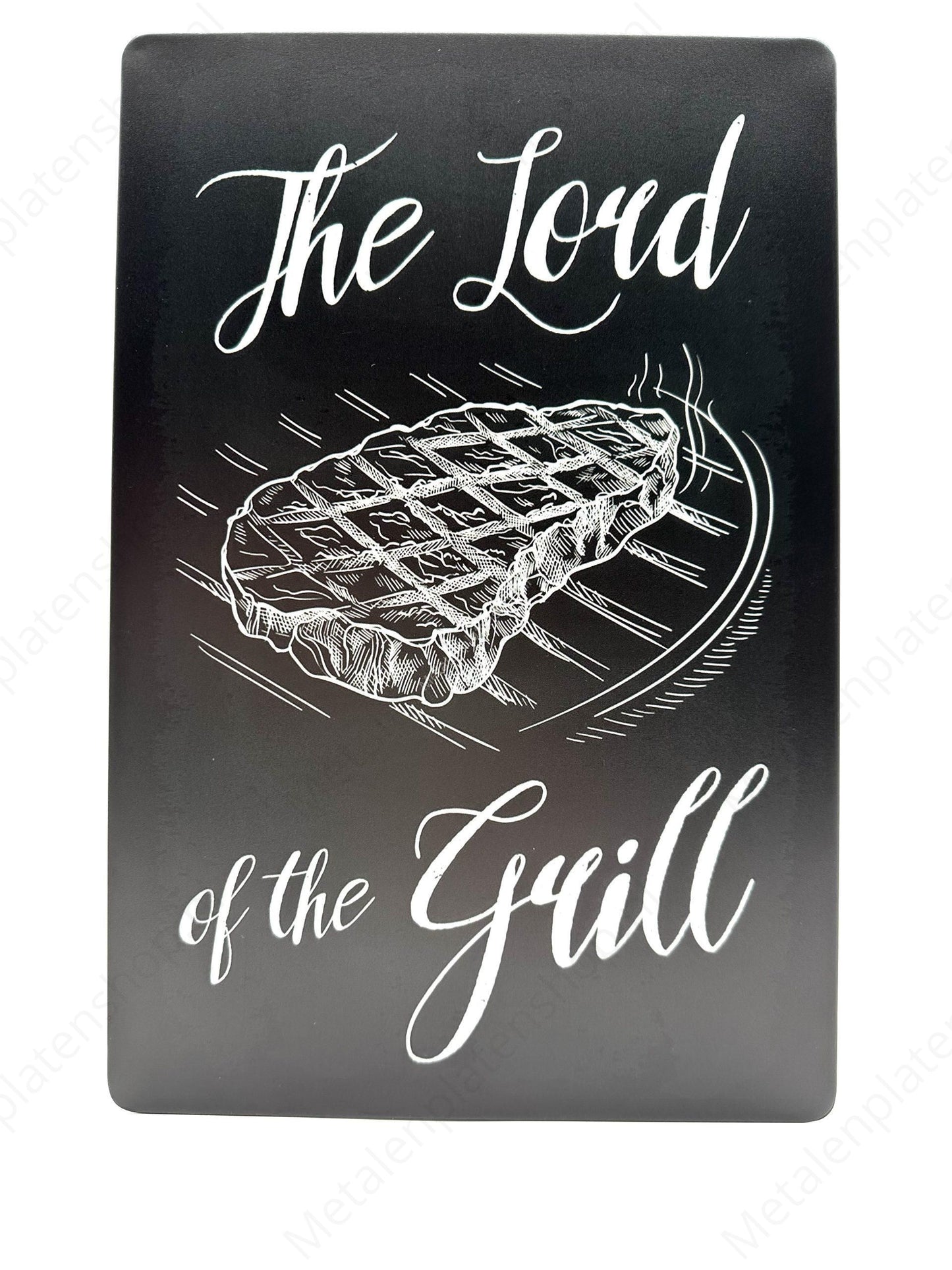 Der Herr des Grills - Metallwandschild