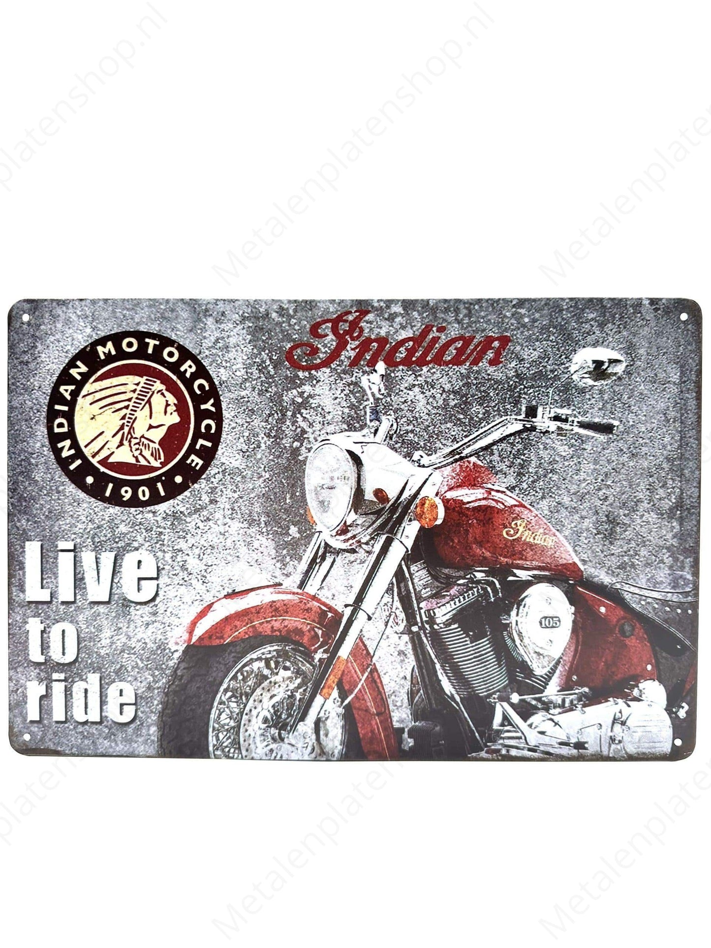 Indian Motorcycles - Live to ride - Metal Wall Sign