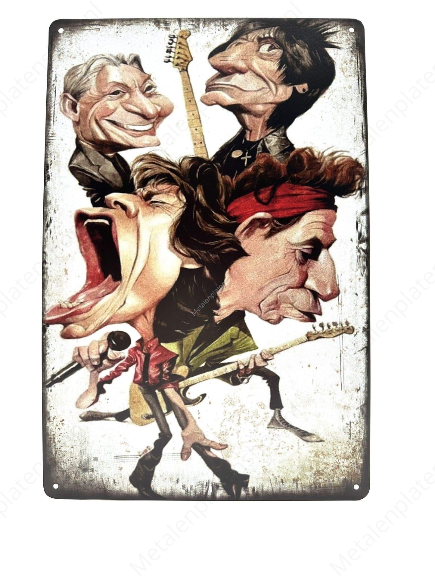 The Rolling Stones - Caricature - Metal Wall Sign