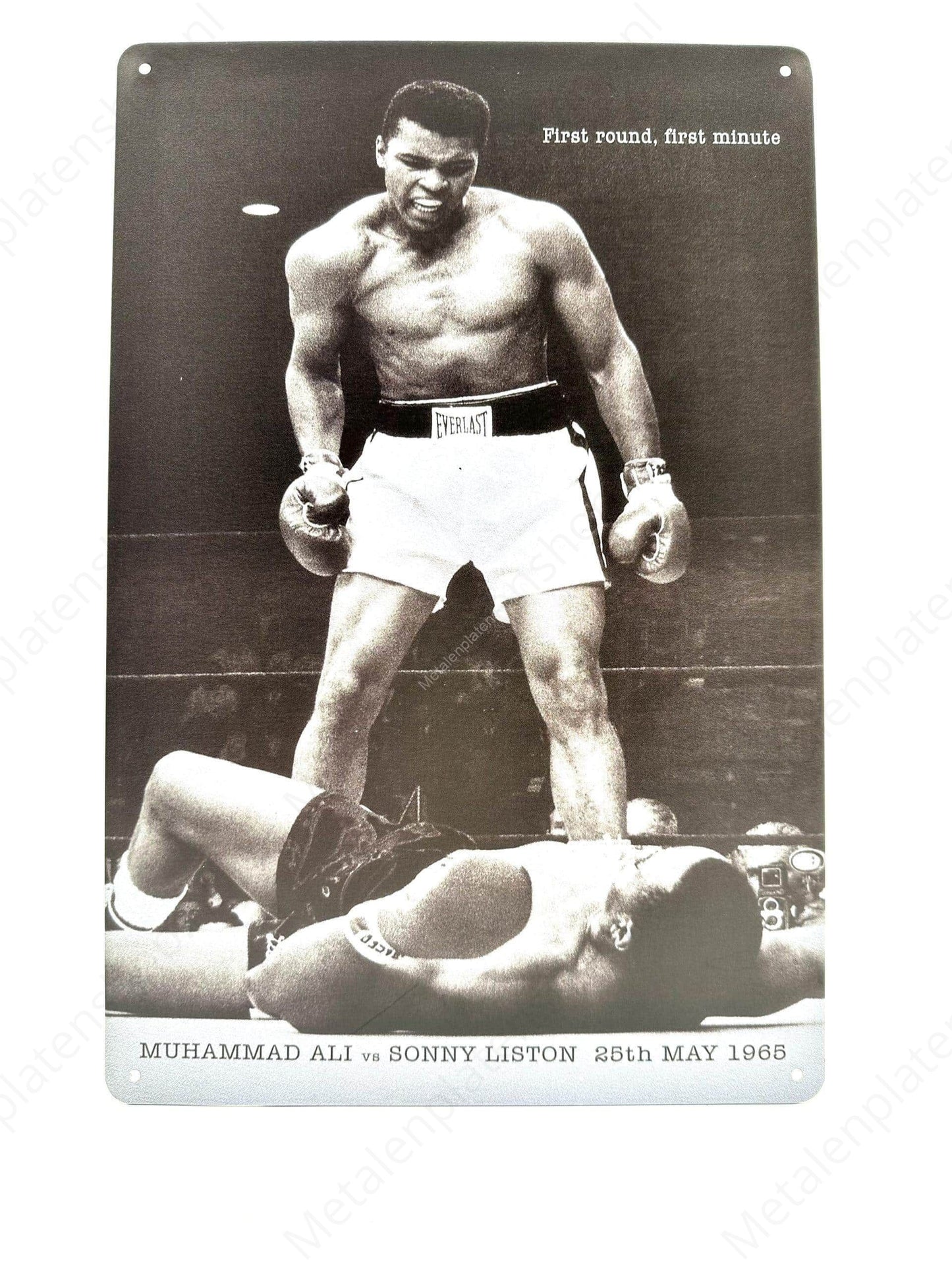 Muhammad Ali vs Sonny Liston - Metalen Wandbord