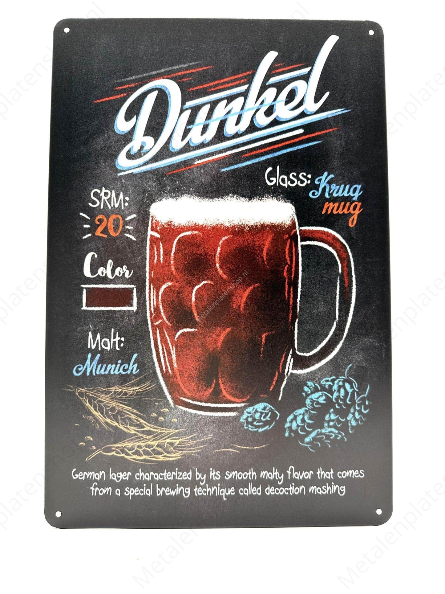 Chalkboard - Cocktail - Dark - Metal Wall Sign