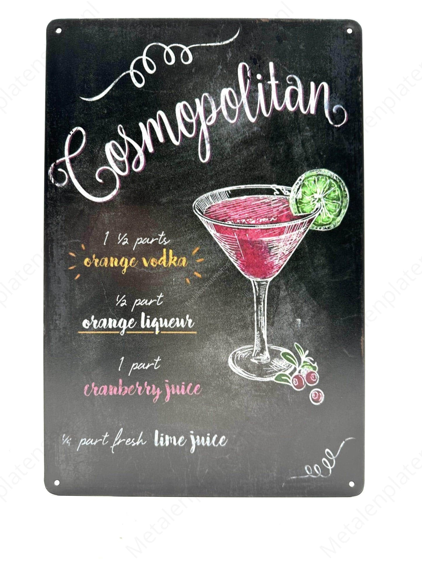 Cosmopolitan - Metal Wall Sign