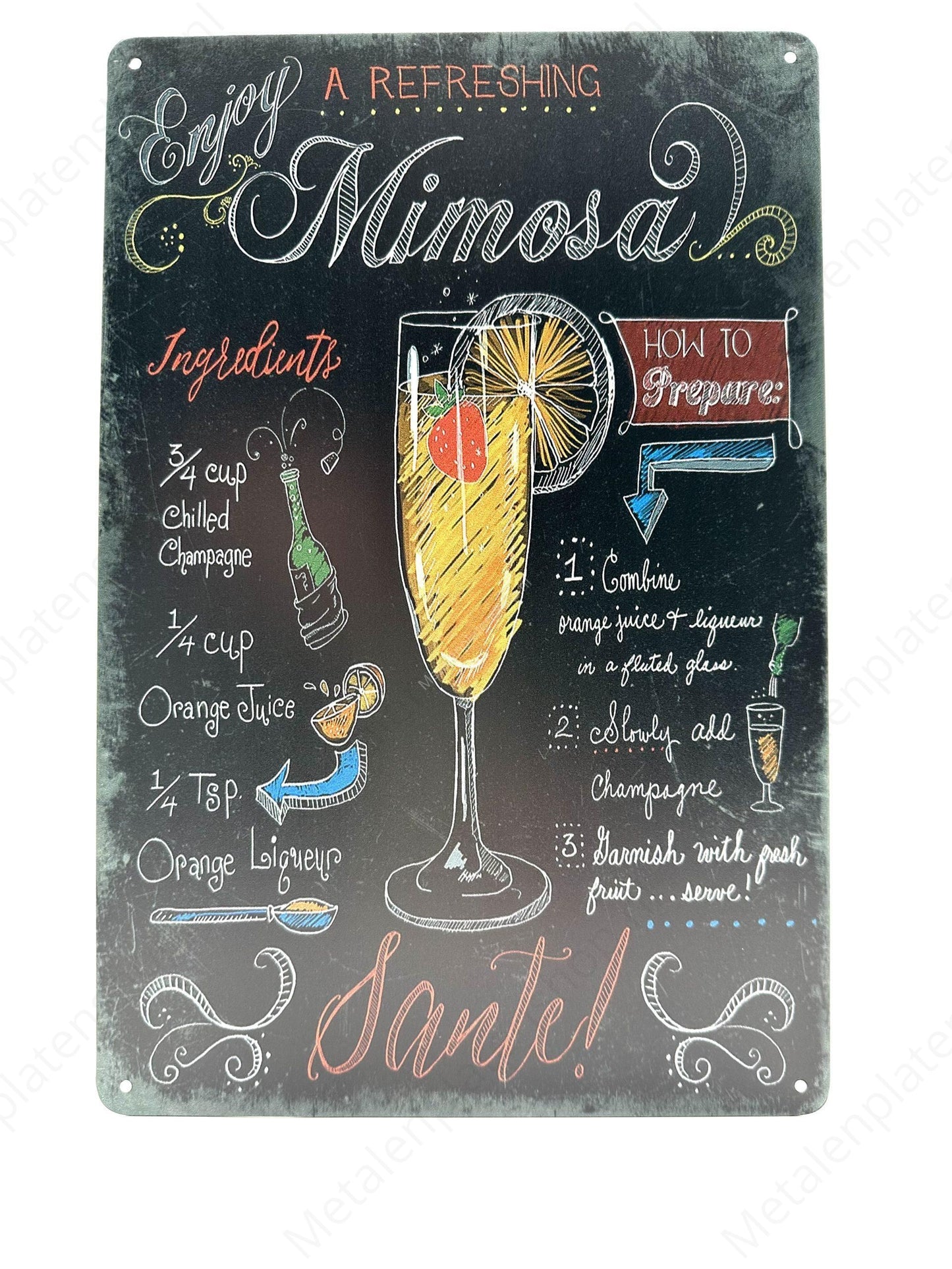 Mimosa - Metal Wall Sign
