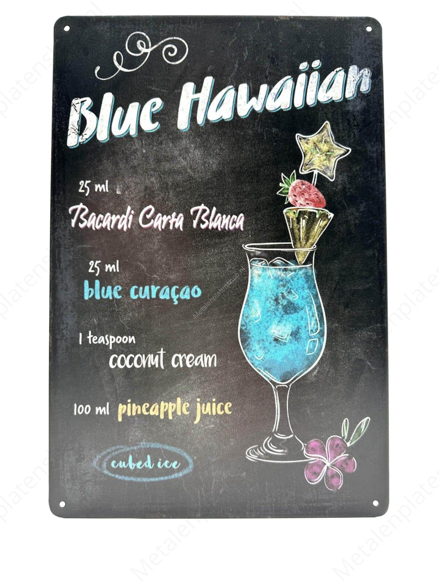 Blue Hawaiian - Metal Wall Sign