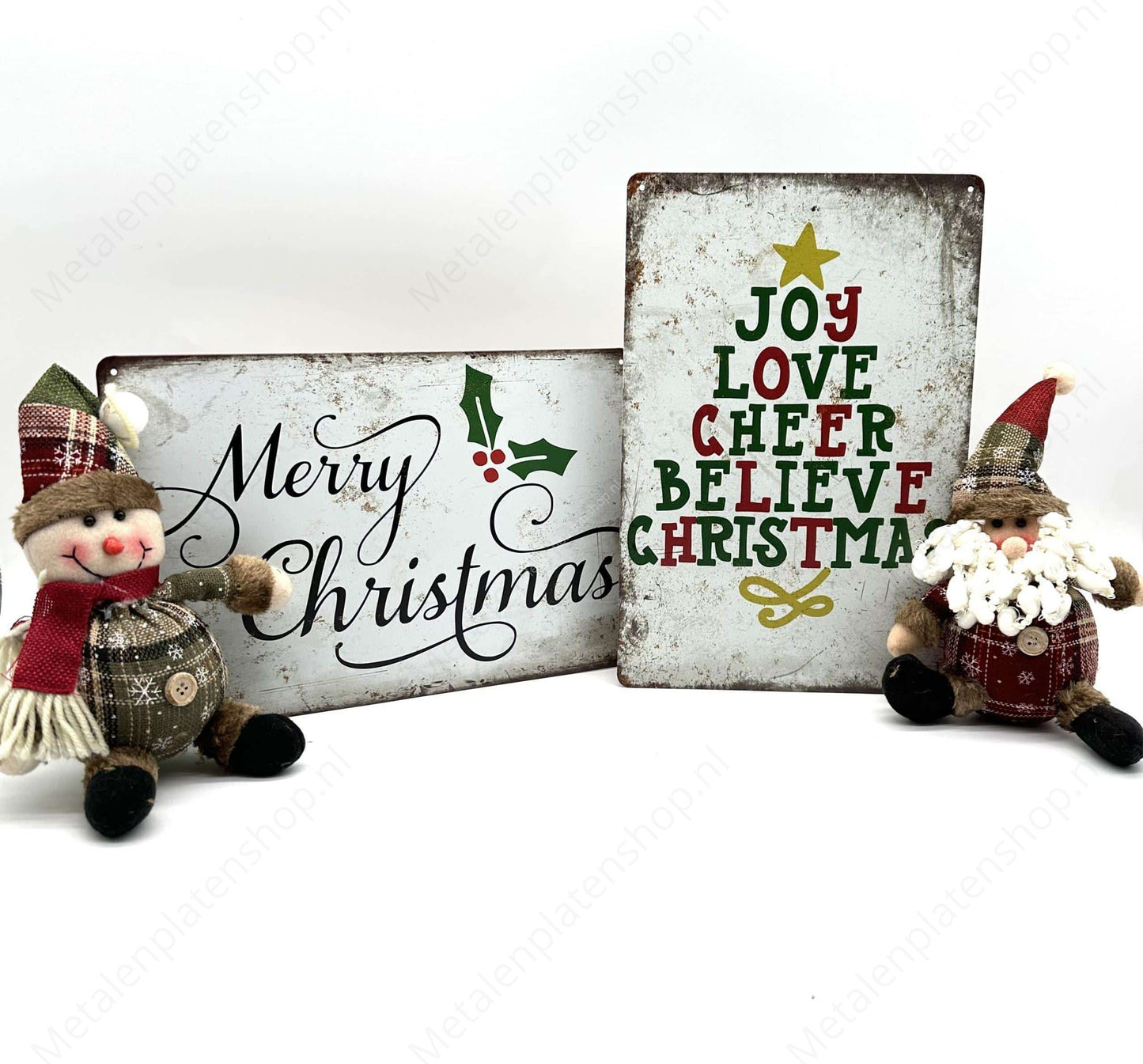 Christmas package 1 - Wall sign &amp; Ornaments - Metal Wall Sign