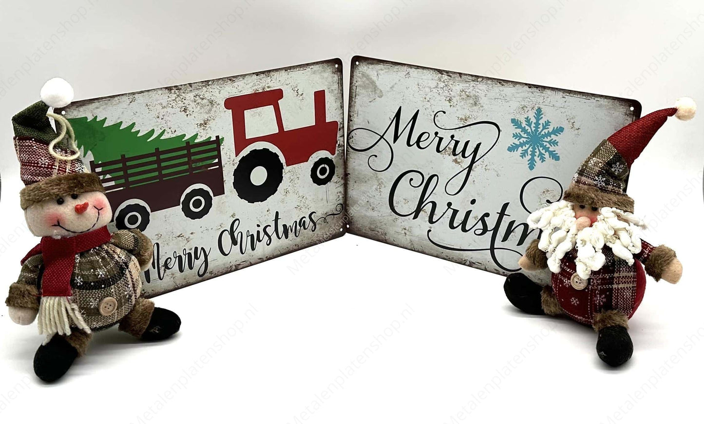 Christmas package 2 - Wall sign &amp; Ornaments - Metal Wall sign