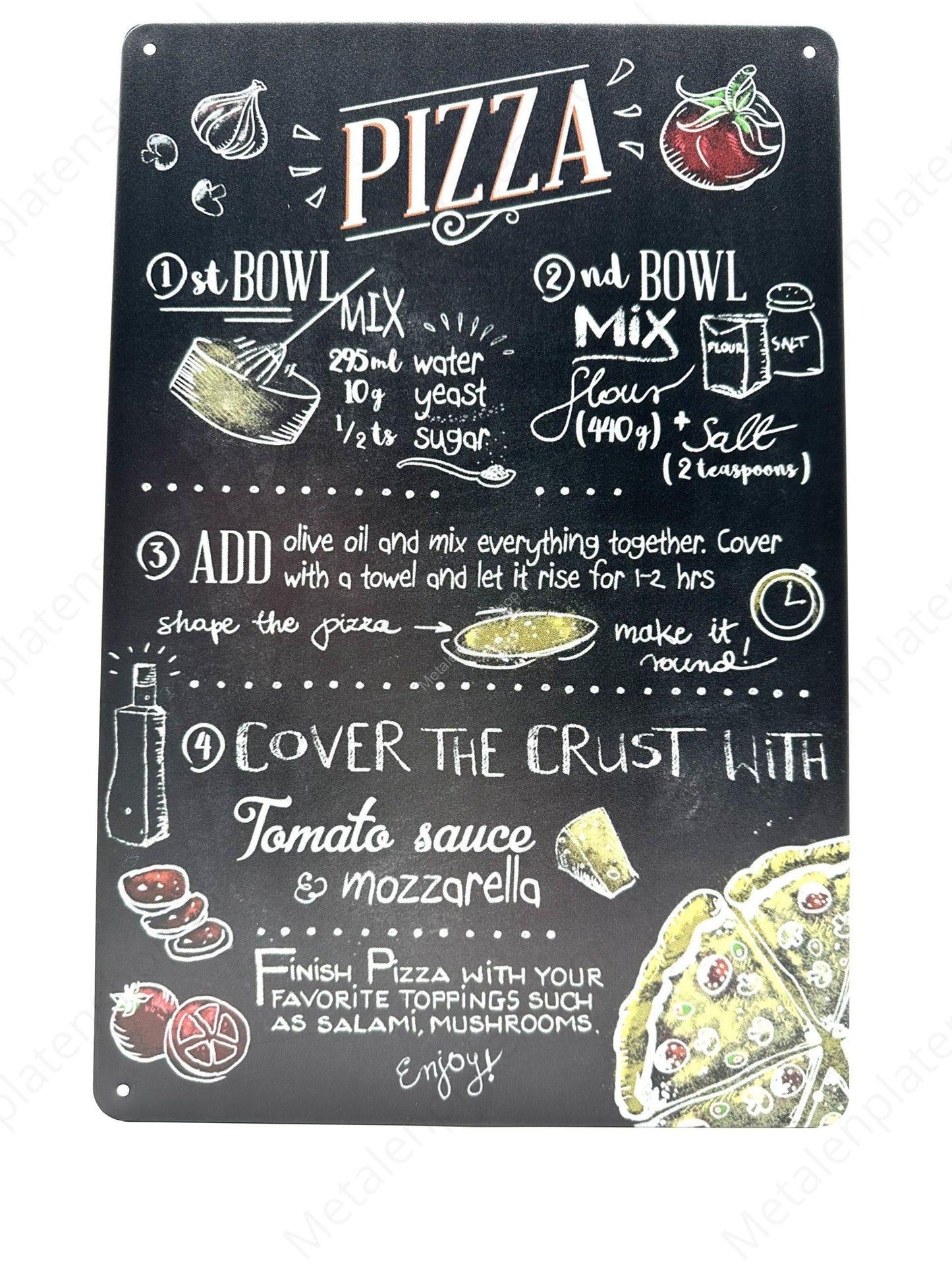 Pizza - Metallwandschild