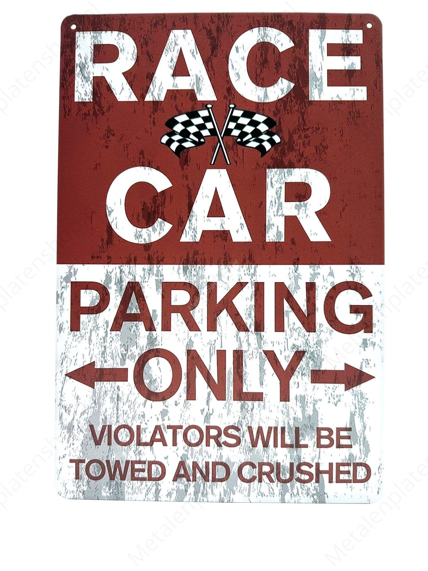 Race Car Parking Only - Metal Wall Sign