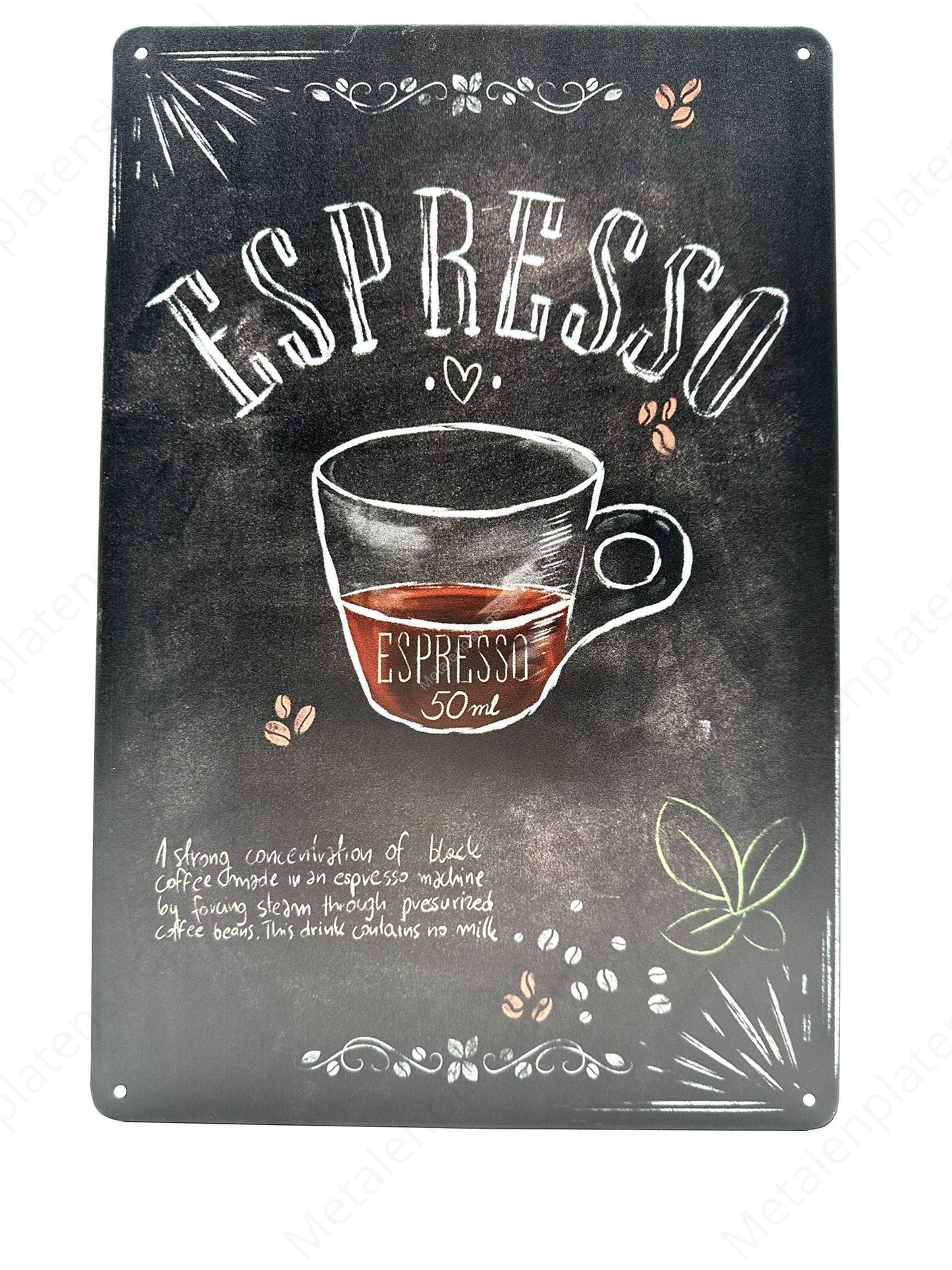 Espresso - Metallwandschild