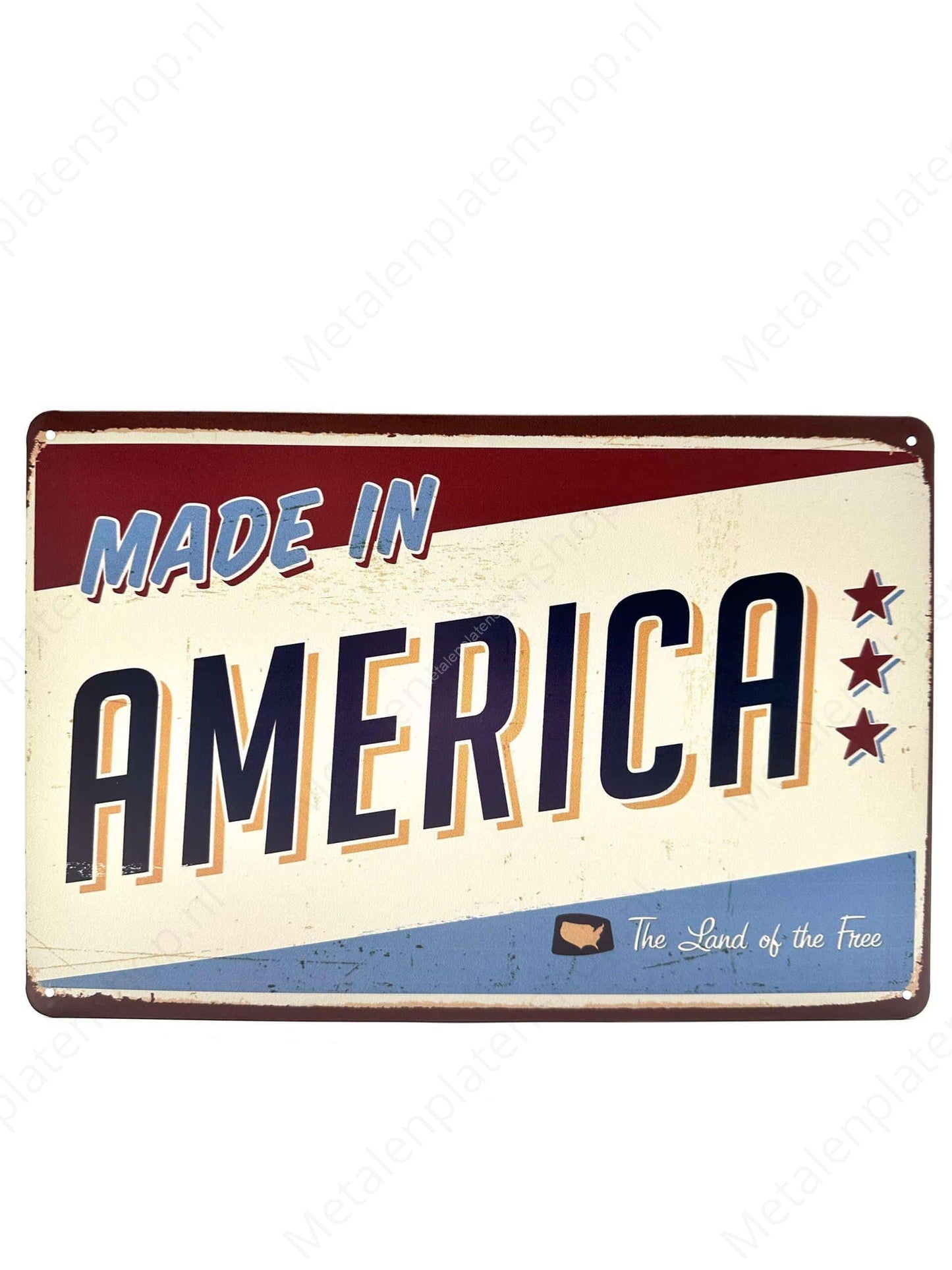 Hergestellt in Amerika – Metall-Wandschild