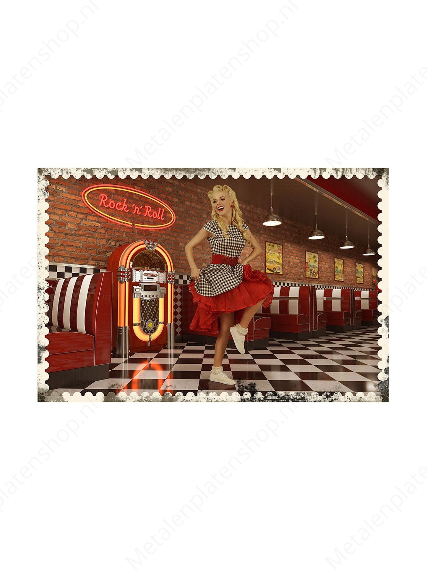 Retro - Pin-Up - Rock n Roll - Jukebox - Metal Wall Sign