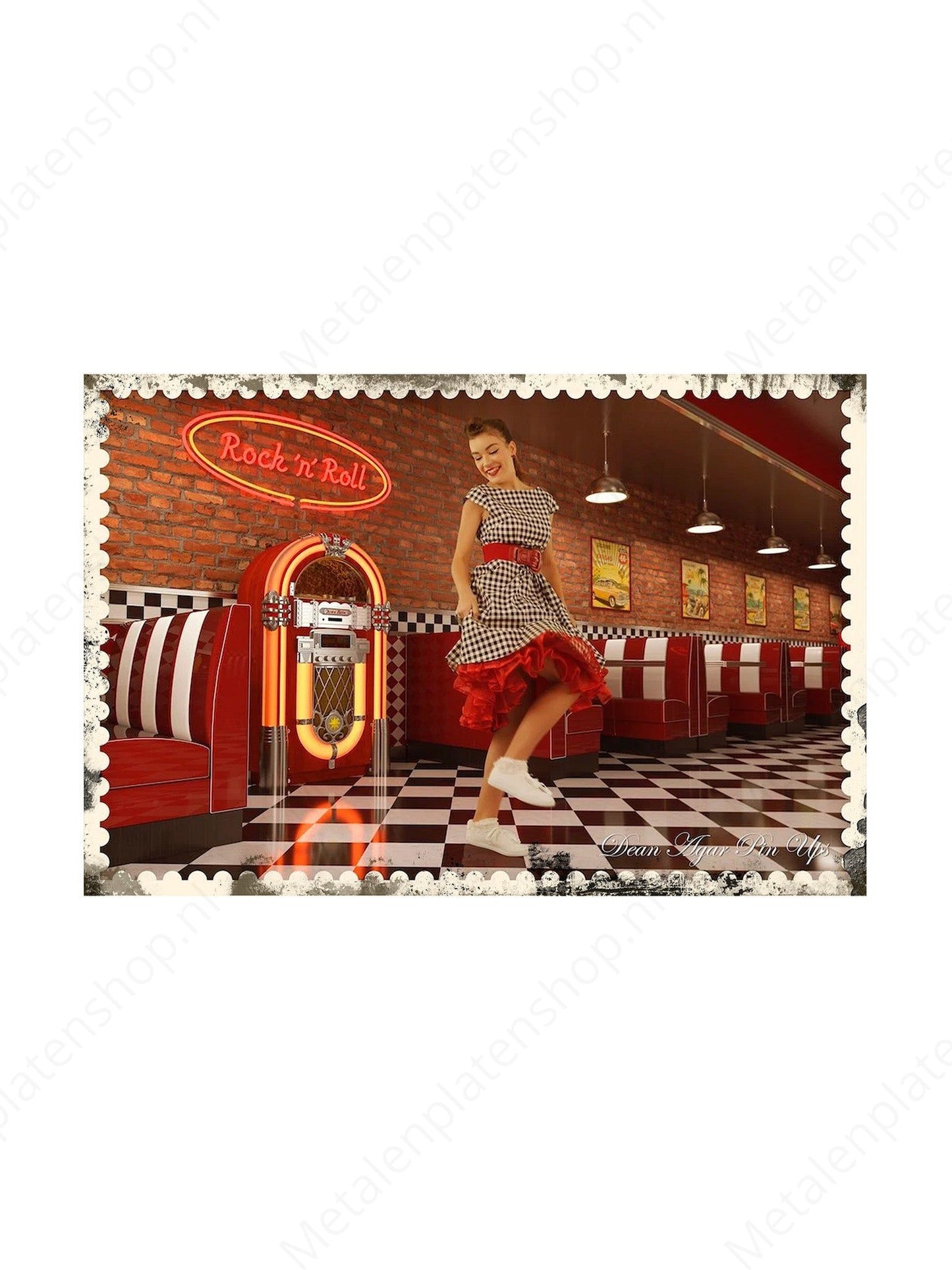 Retro - Pin-Up - Rock n Roll - Jukebox - Metal Wall Sign